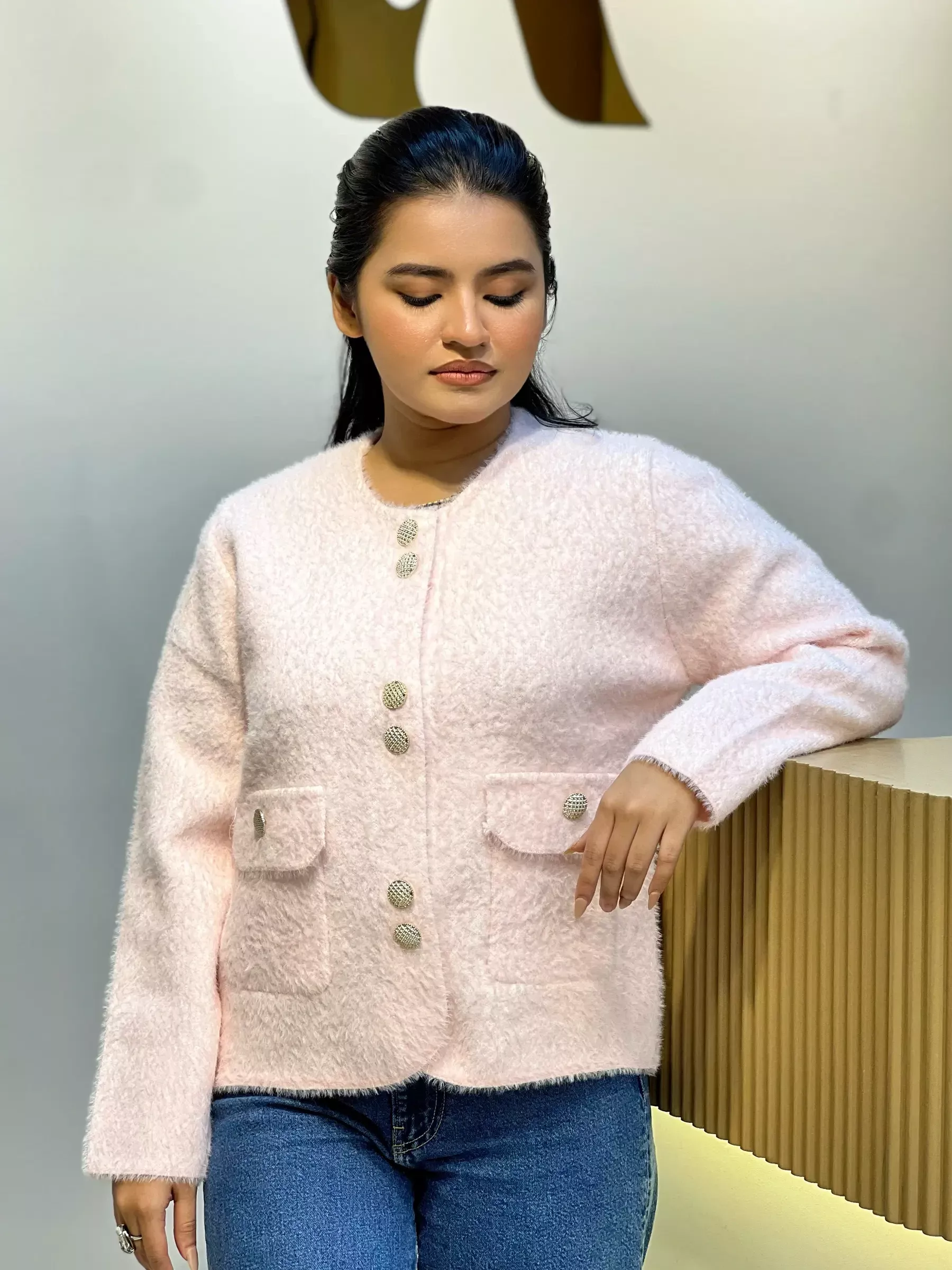 Korean Inspired Ladies Sweater-6189 (Pink)