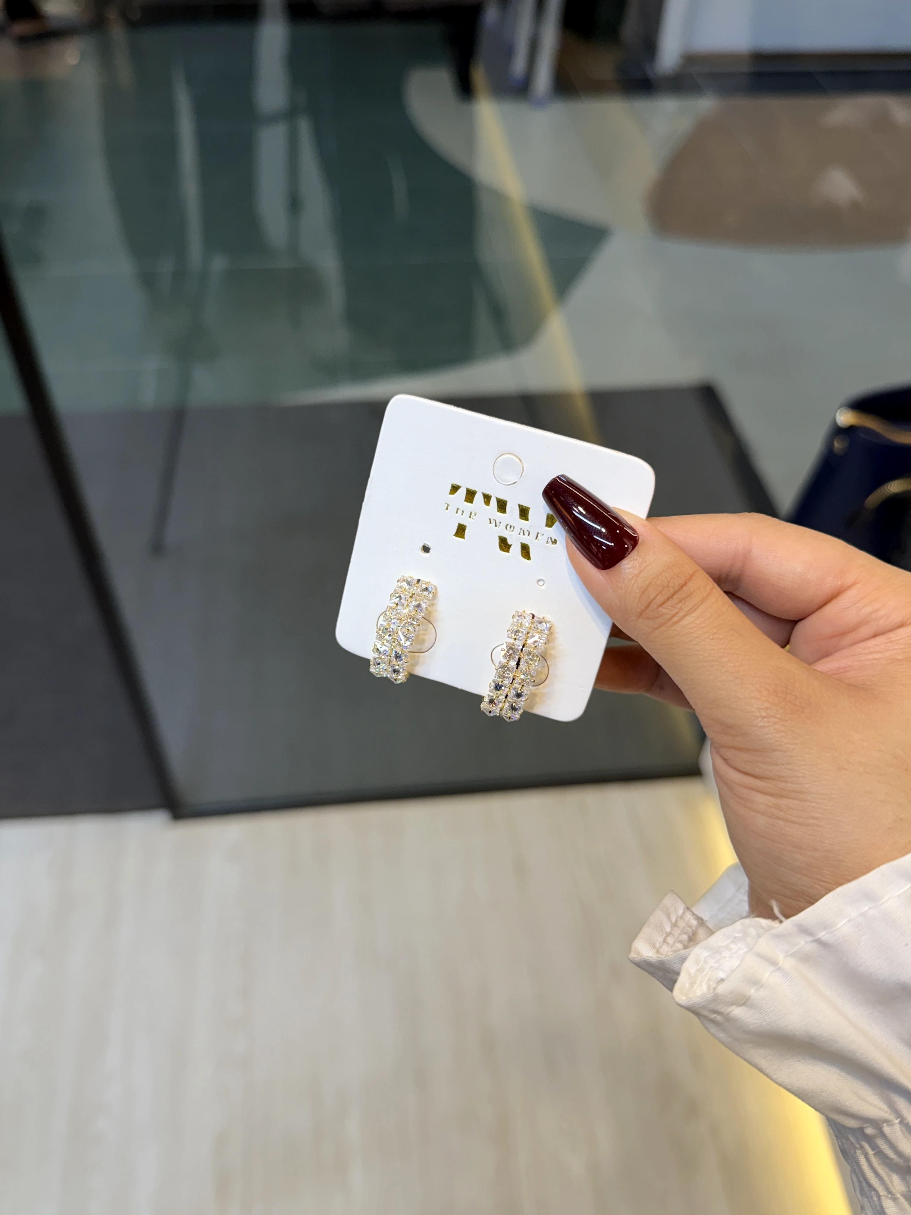 Premium Stone Earring - 1220959K896 (Golden)