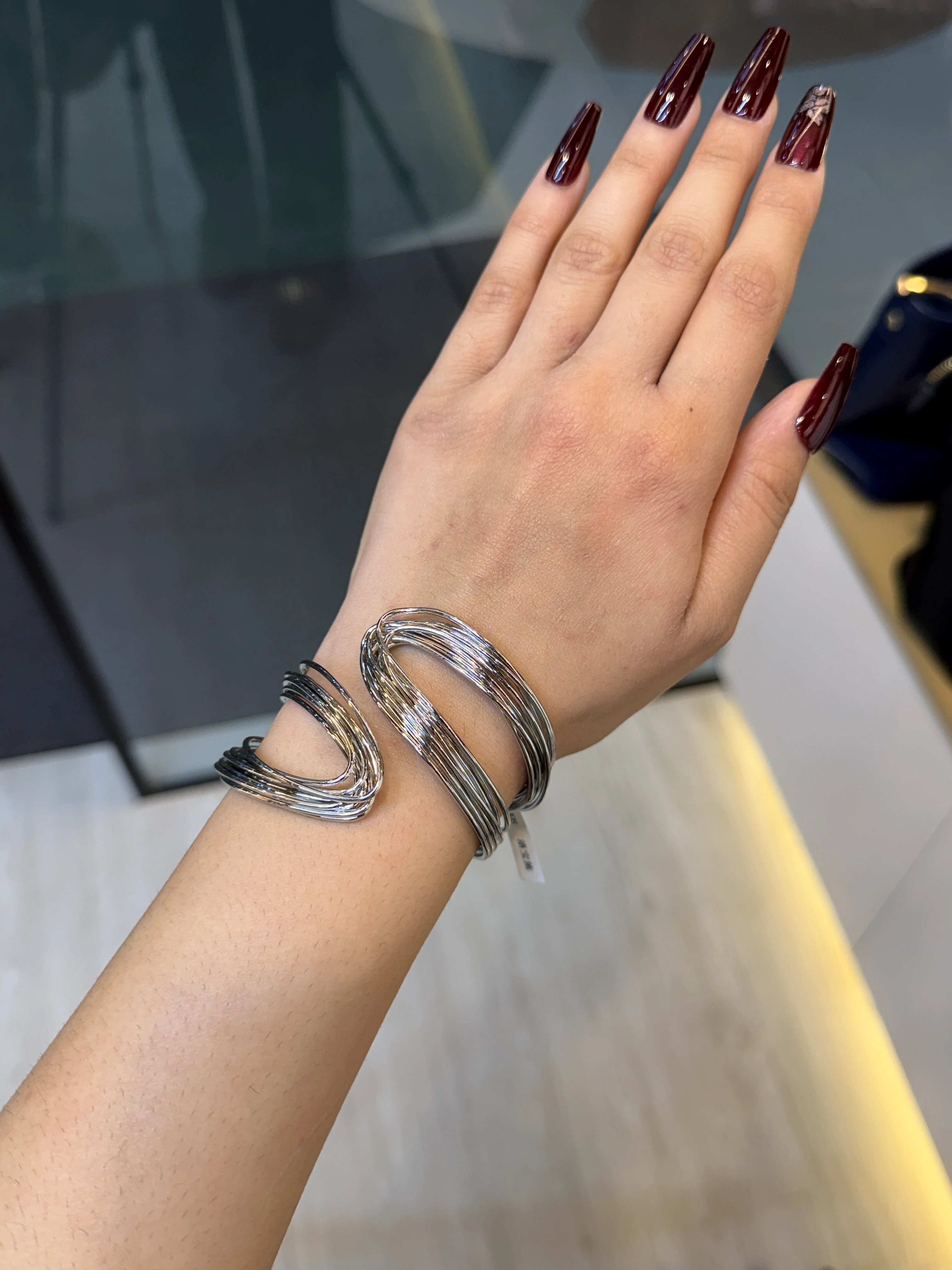 Exclusive Plated Handcuff Bangles - 9211437K111 (Silver)