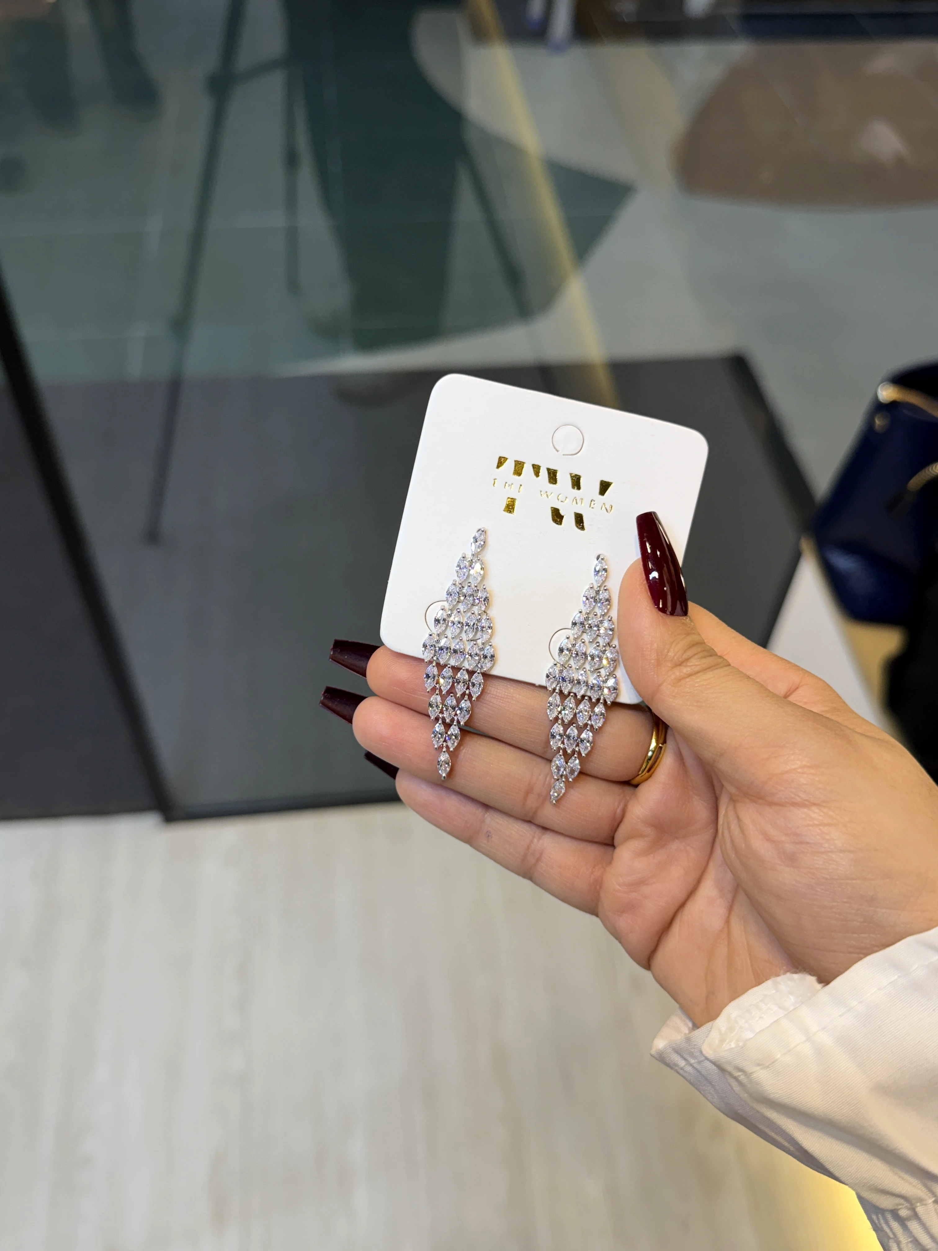 Premium Stone Earring - 1137555K001 (Crystal White)