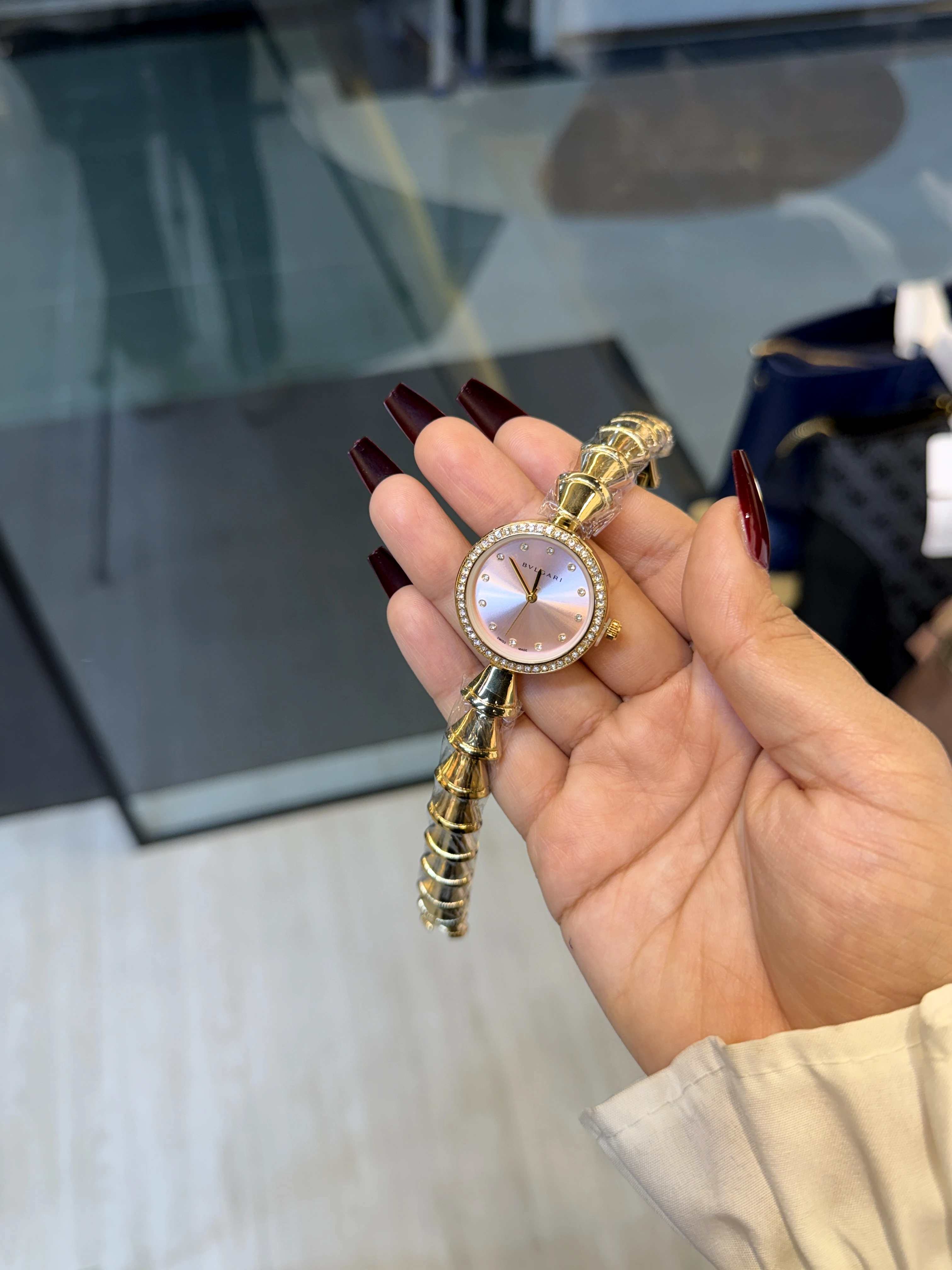 Premium Stainless Steel Watch BVL-001 (Pink/Gold)