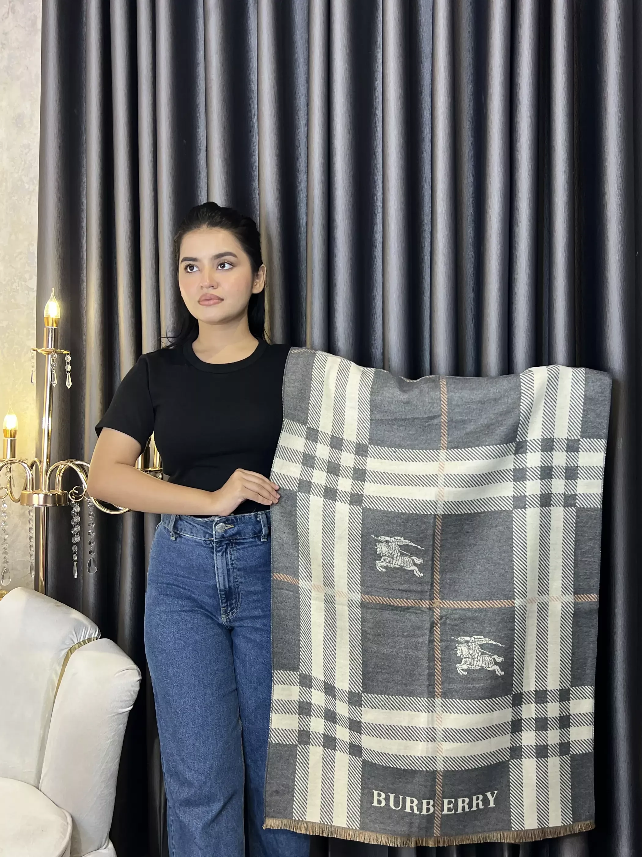 Winter Premium Shawl - BRB-001 (Ash)