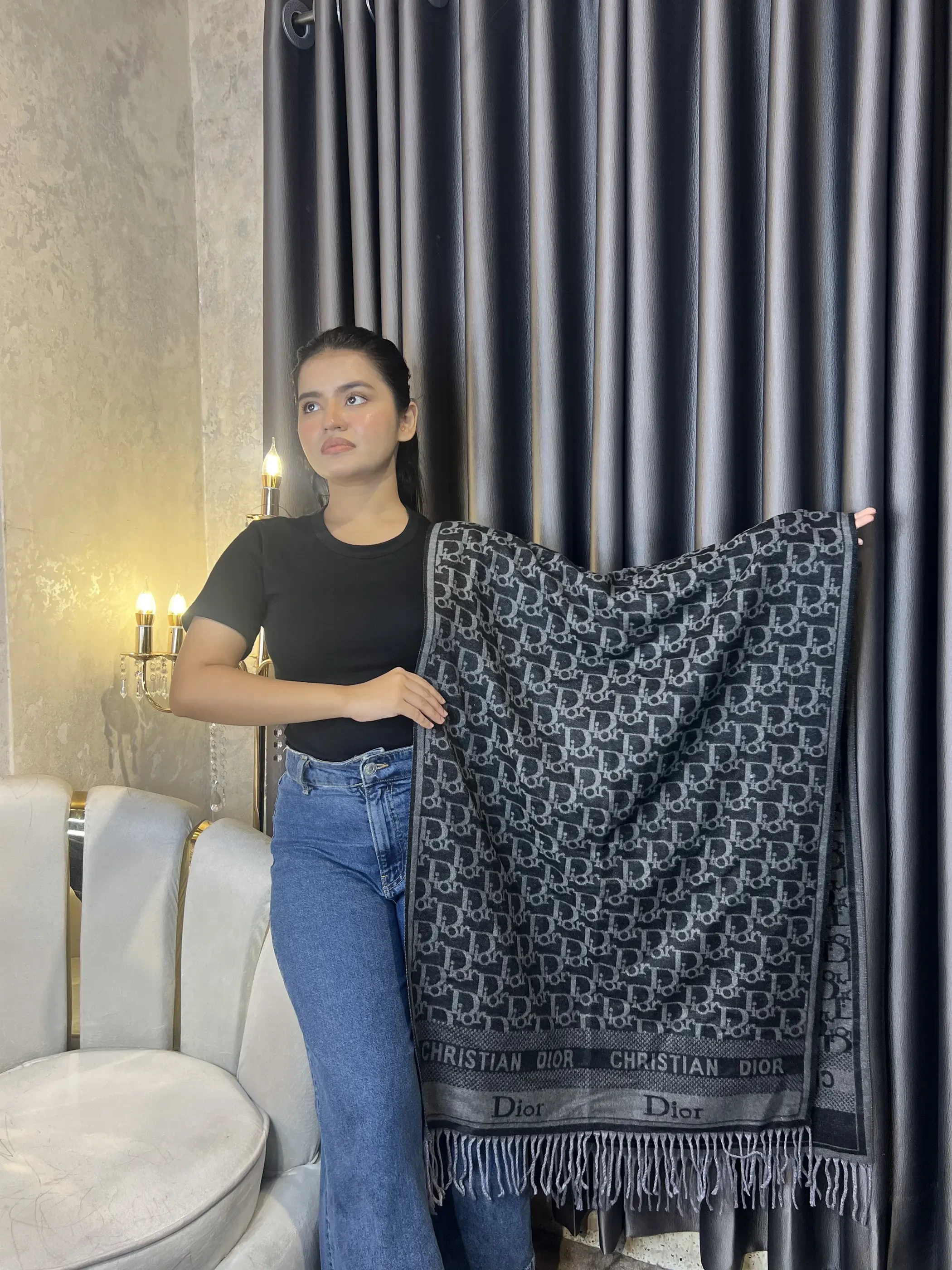 Winter Premium Shawl -CDR-003 (Black)