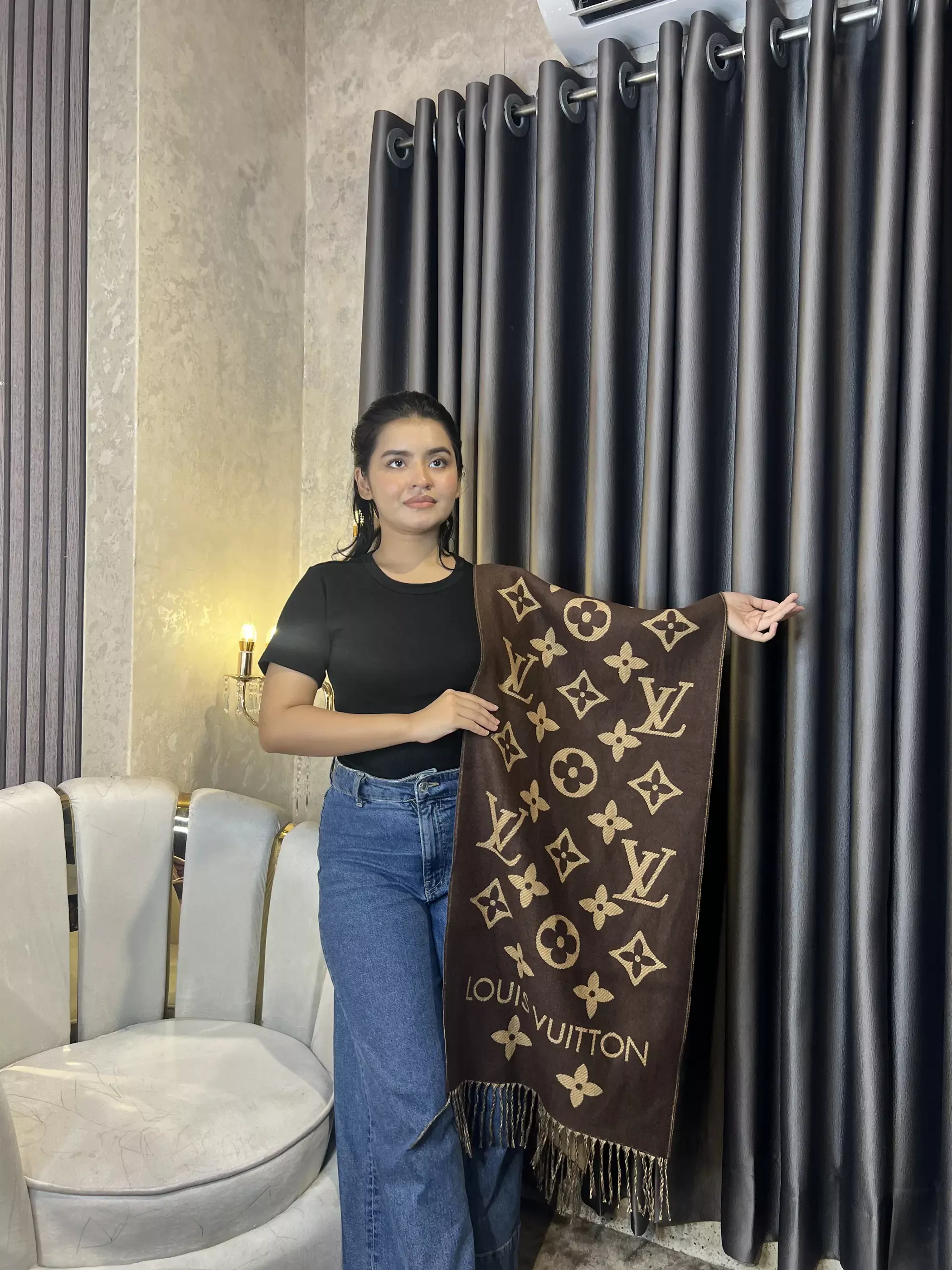 Winter Premium Shawl -LV-005 (Brown)