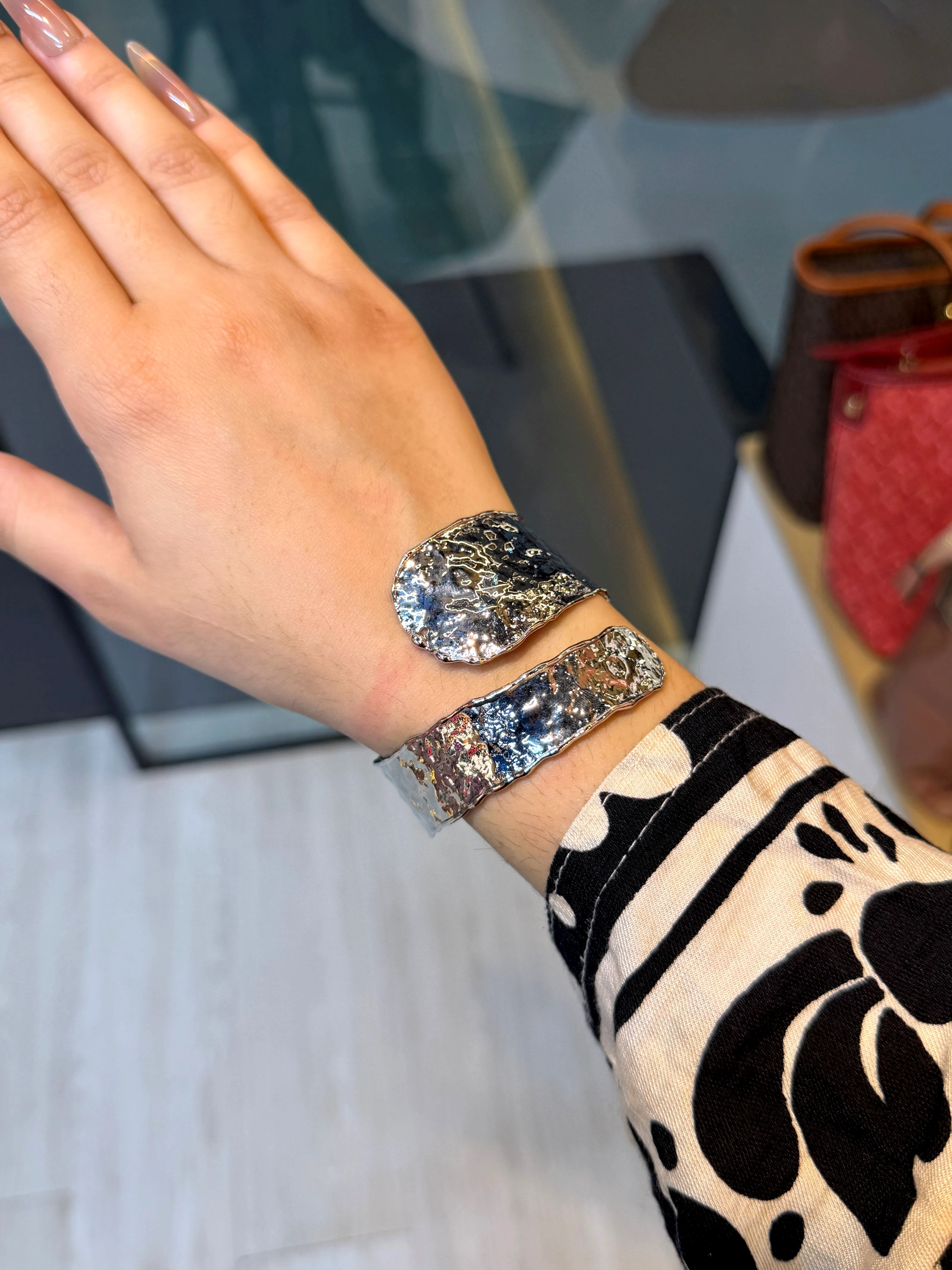 Exclusive Plated Handcuff Bangles - 9110056K111 (Silver)
