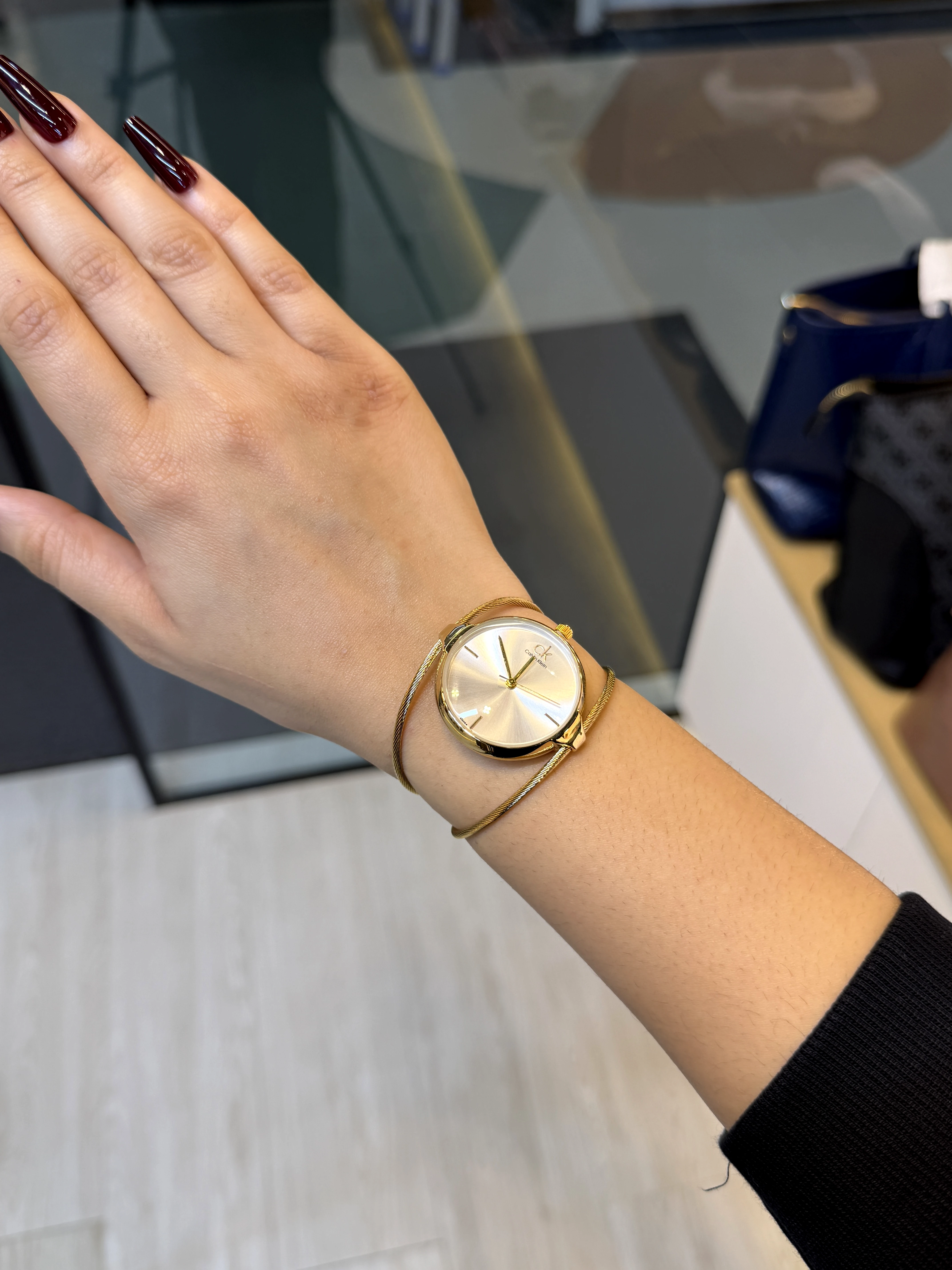 High-End Stainless Steel Watch CK-003 (White/Gold)