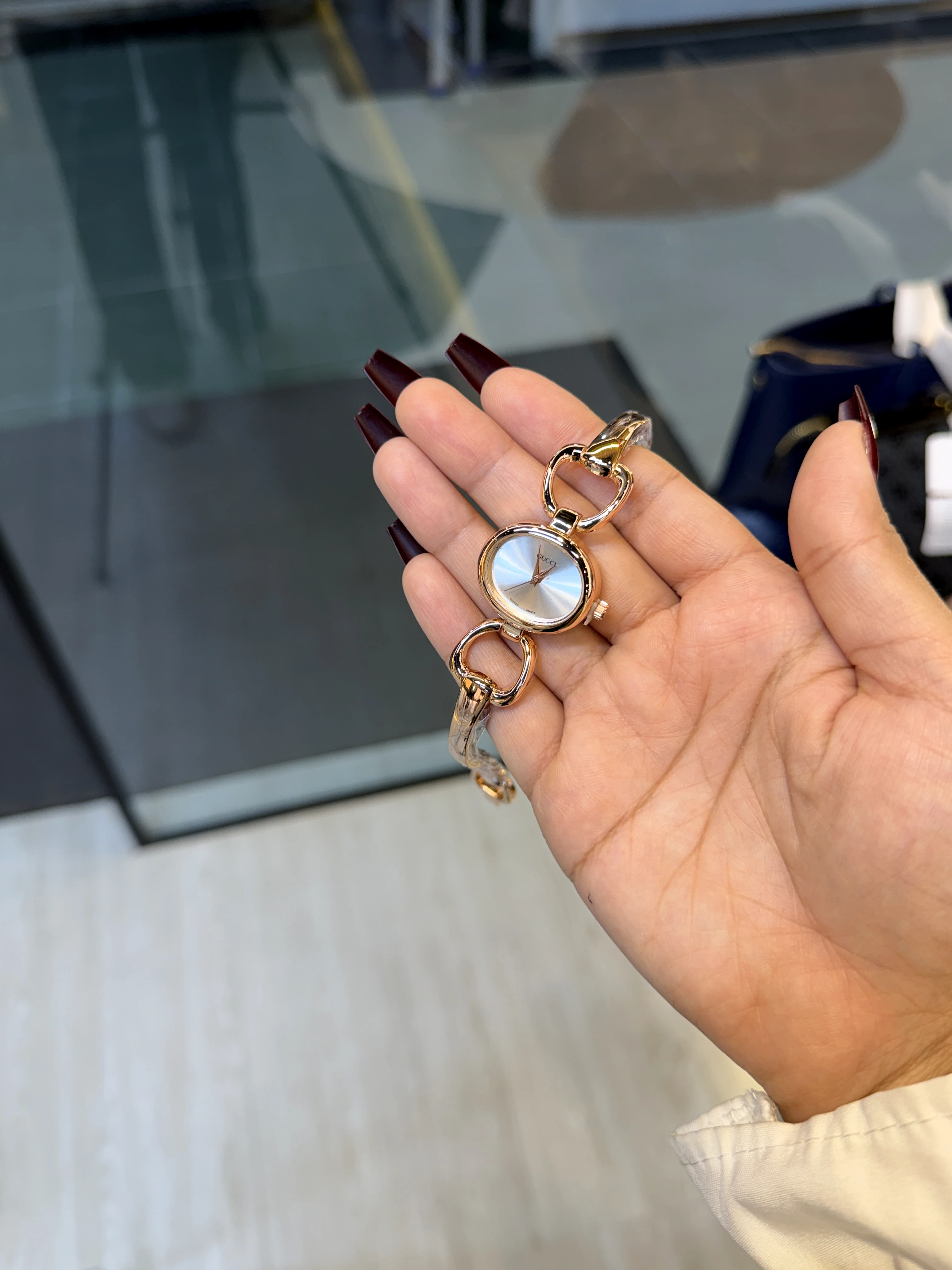 Premium Stainless Steel Watch GG-007 (White/Rose)