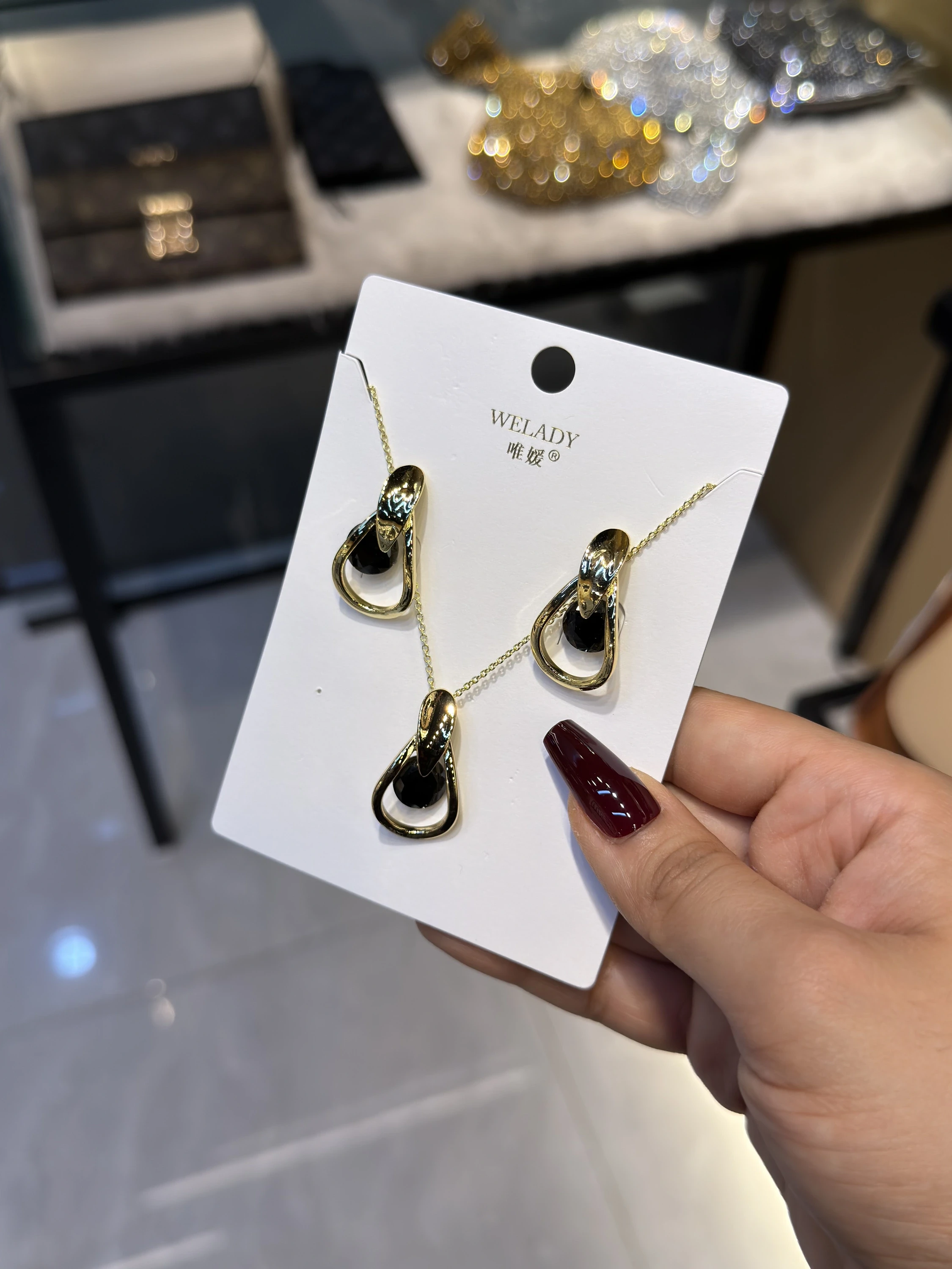 Exclusive Necklace Set – NKS-19 (Dark Blue)