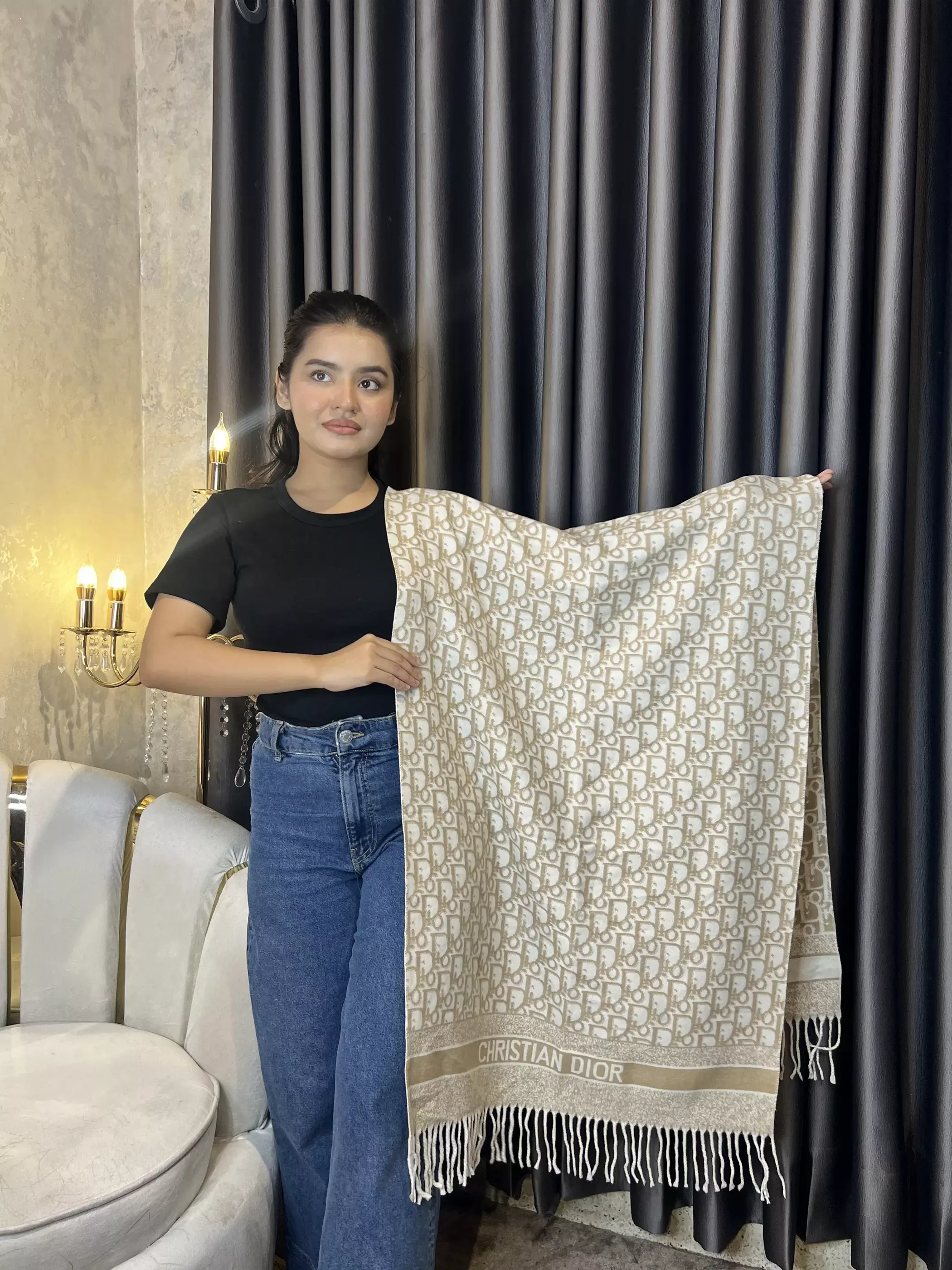 Winter Premium Shawl -CDR-002 (Khaki)