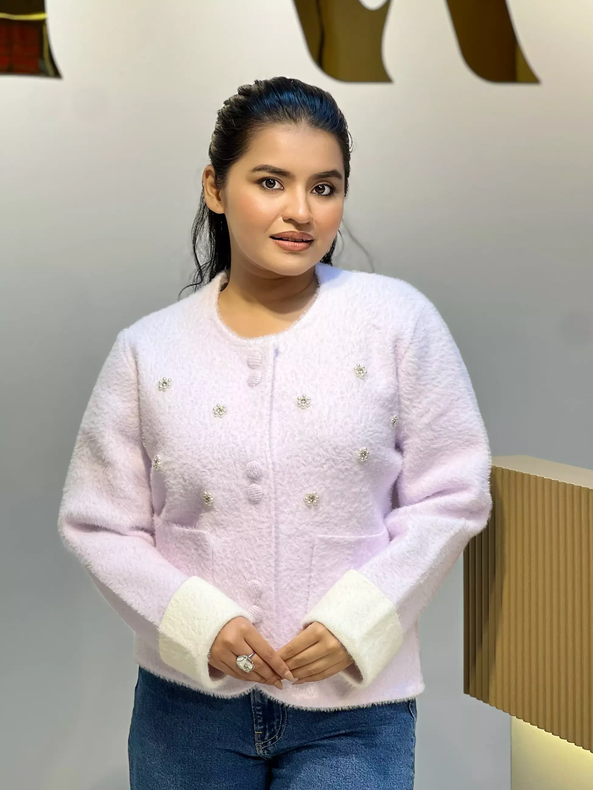 Korean Inspired Ladies Sweater-6165 (Purple)