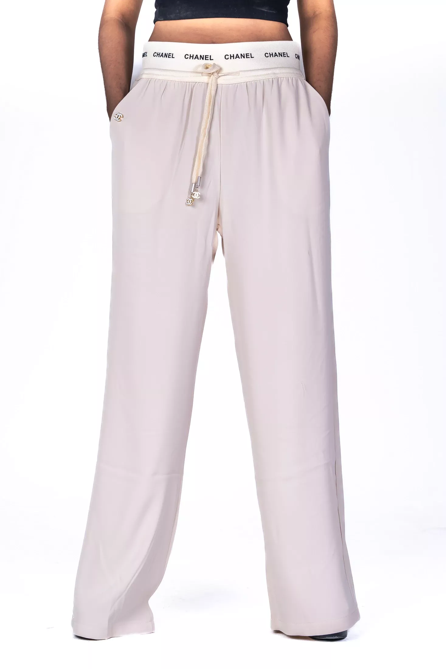 Imported Wide Belt Pant - 2278 (Cream)