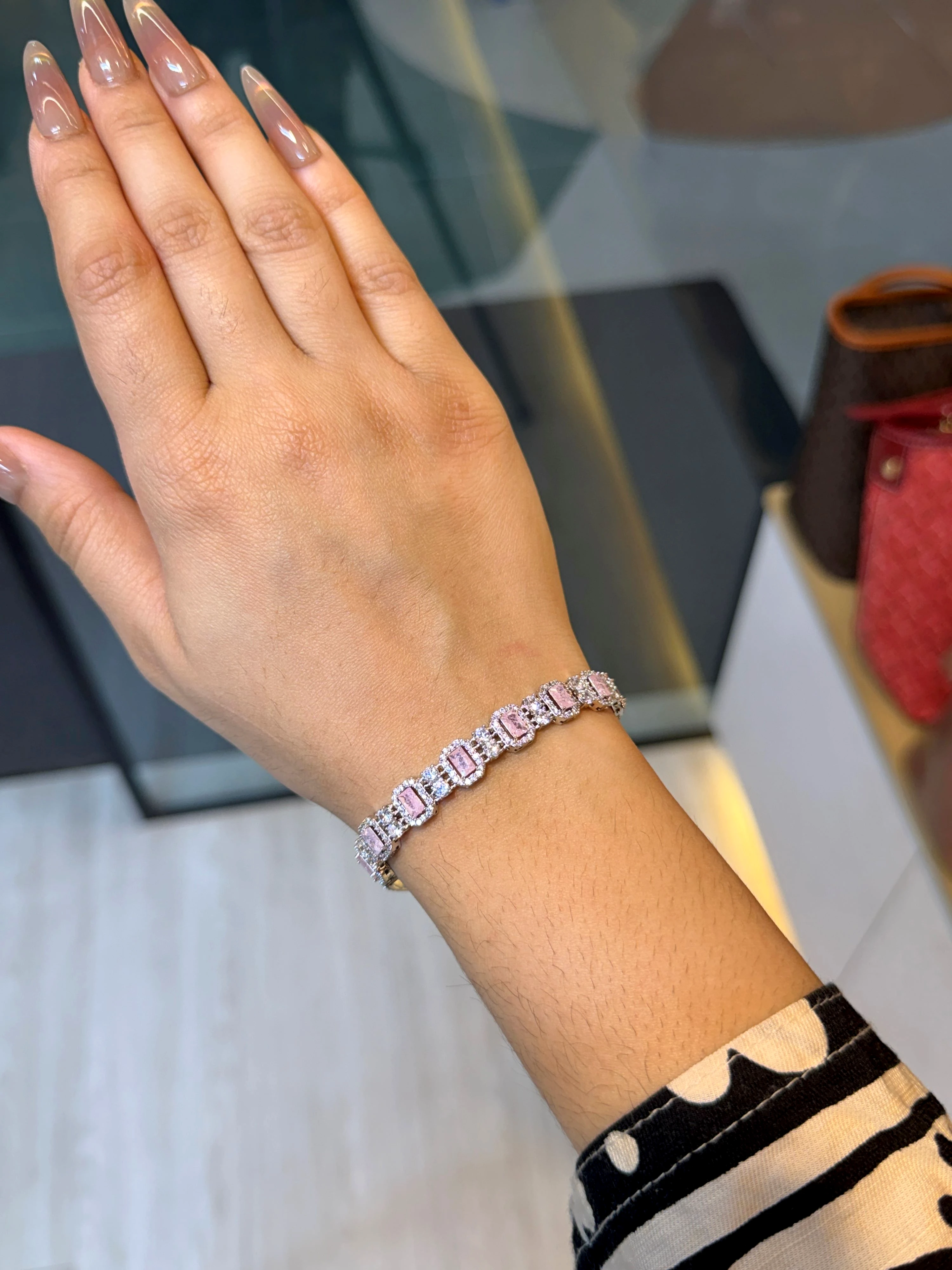 Premium Zircon Stone Bracelet - 9213615K003 (Pink)