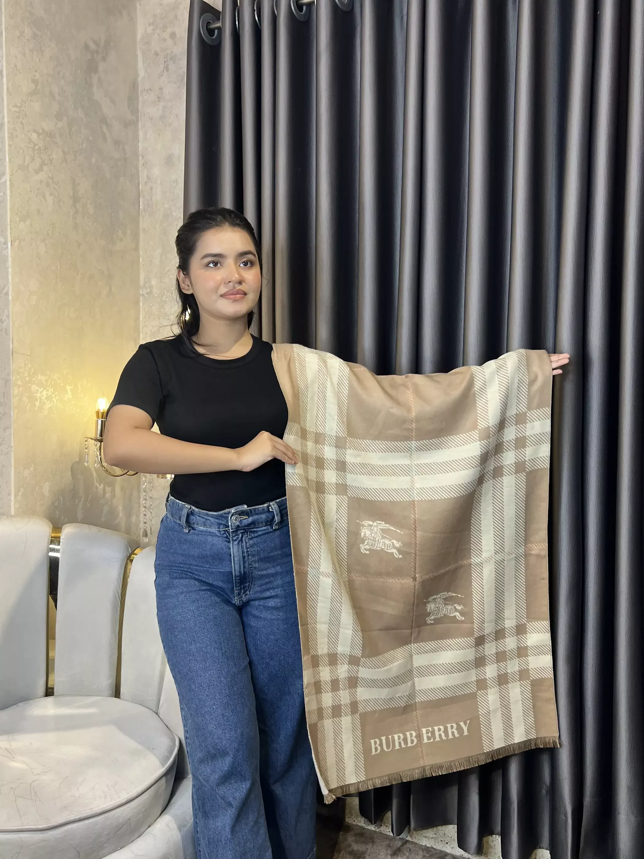 Winter Premium Shawl - BRB-001 (Beige)