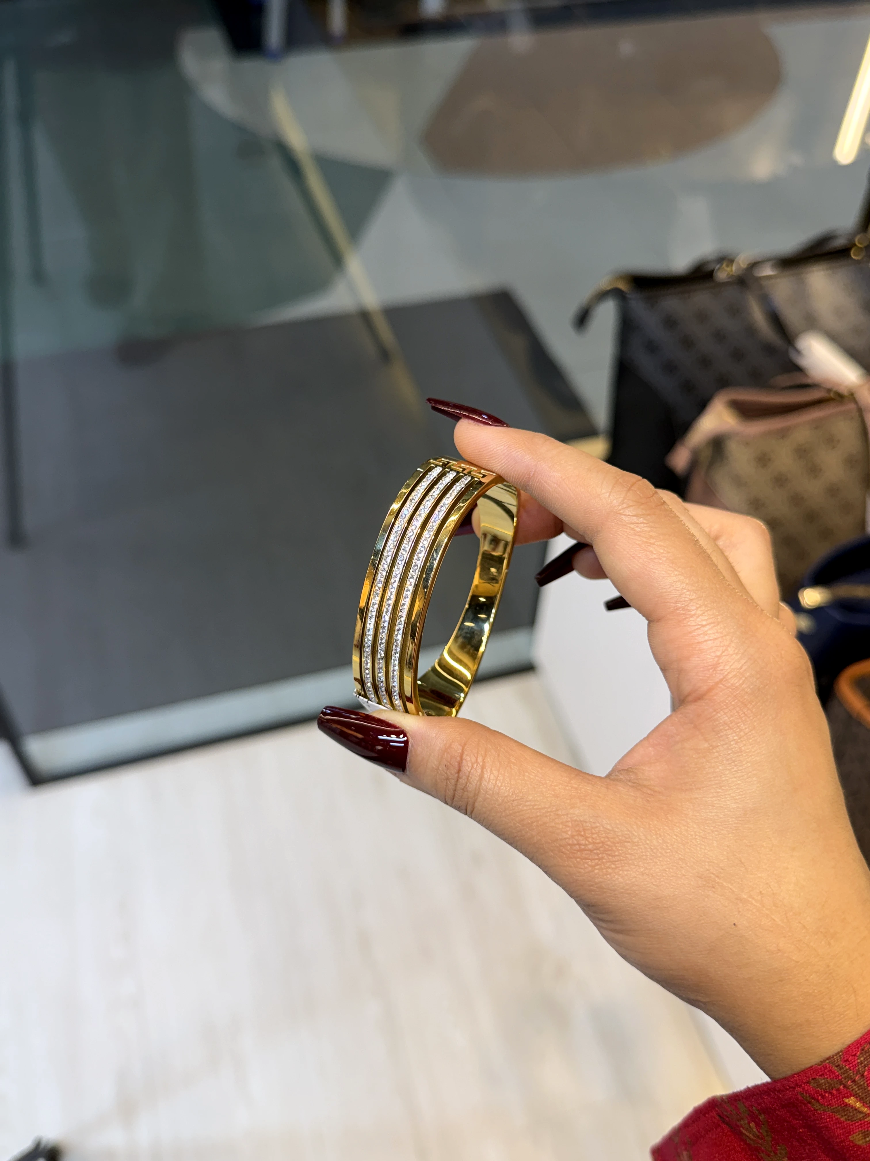 Stainless Steel Bangles – 0074 (Golden)