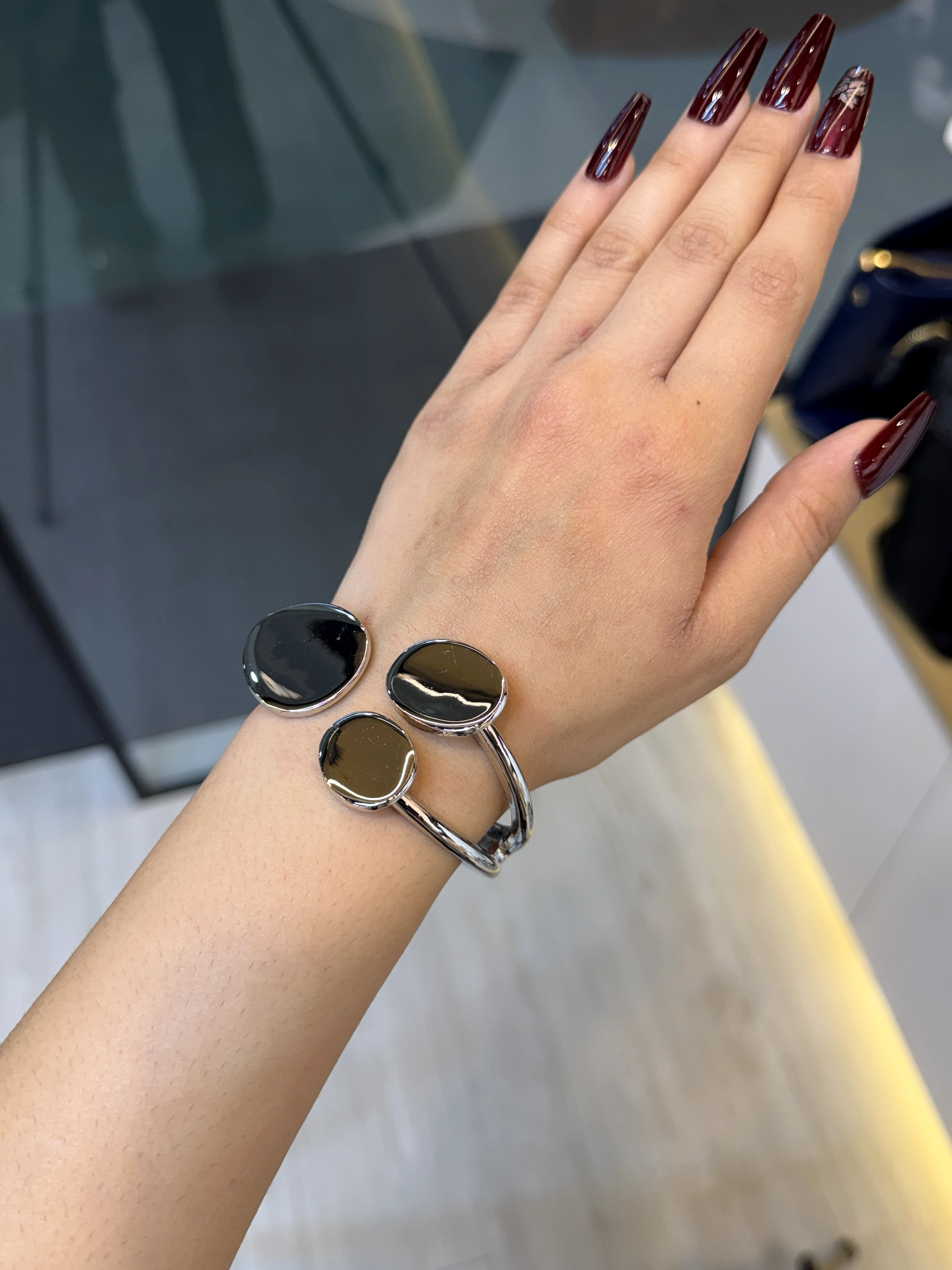 Exclusive Plated Handcuff Bangles - 9212001K111 (Silver)