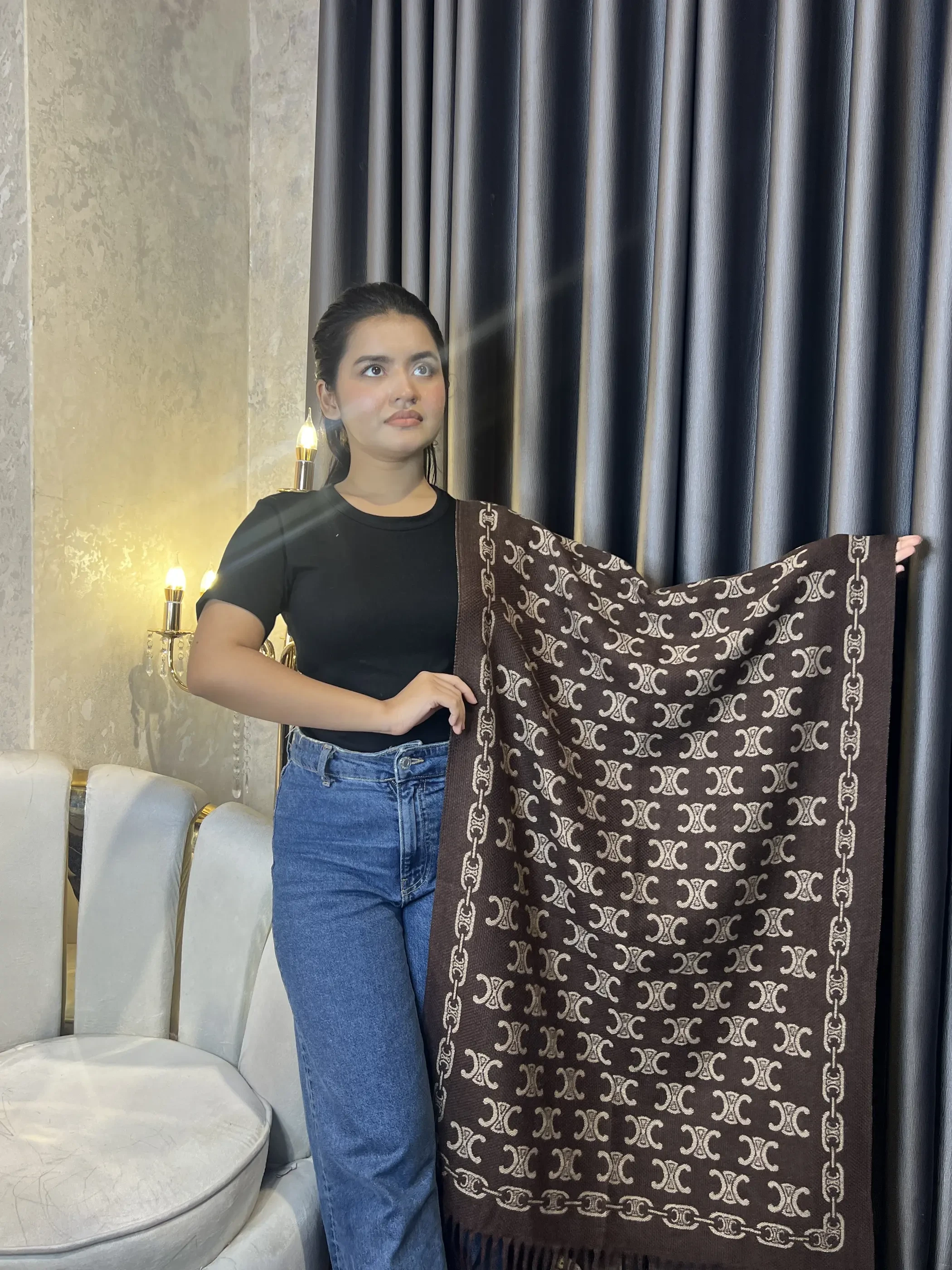 Winter Premium Shawl - CNE-001 (Brown)