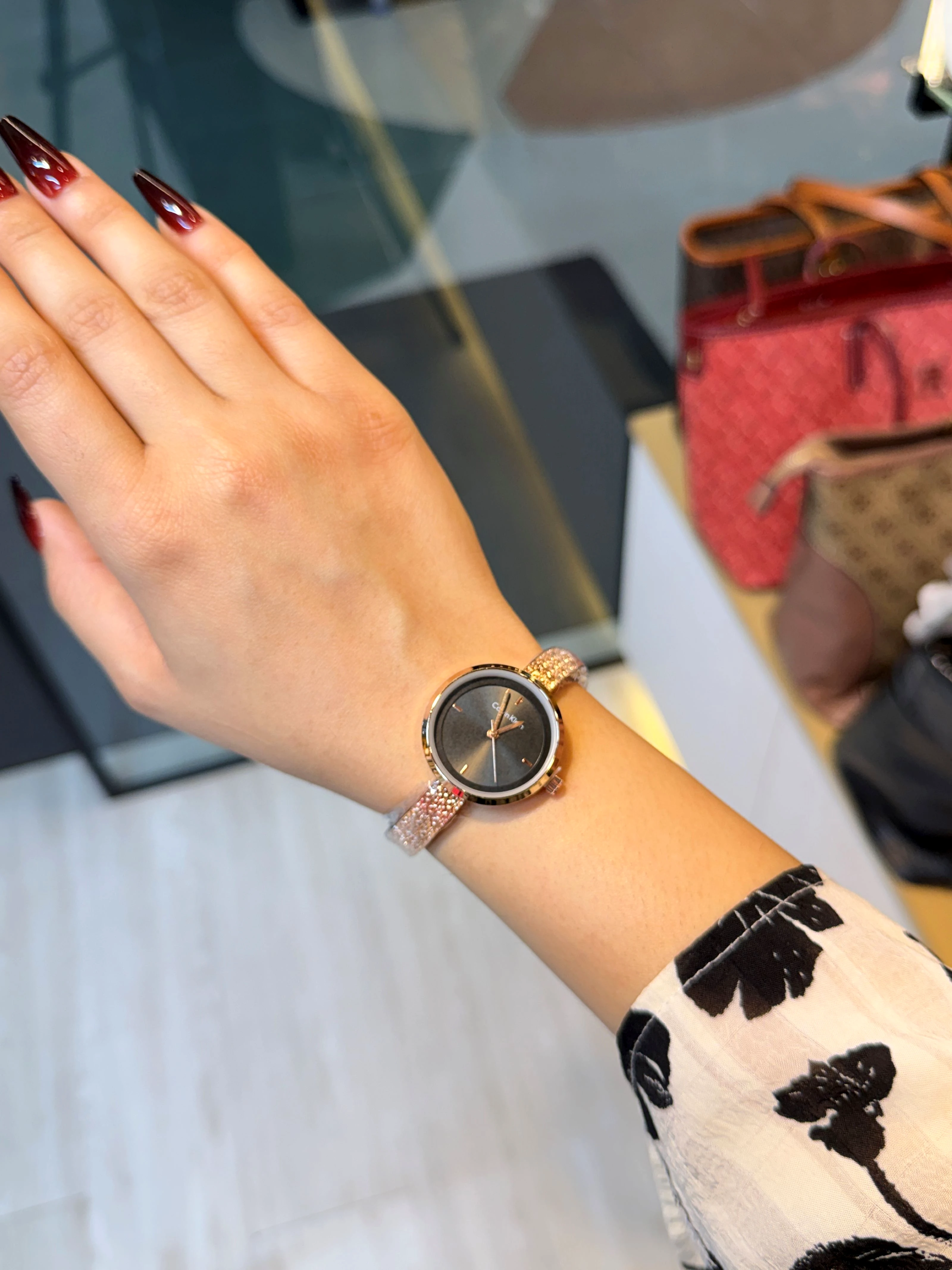 Premium Stainless Steel Watch CK-001 (Black/Rose)