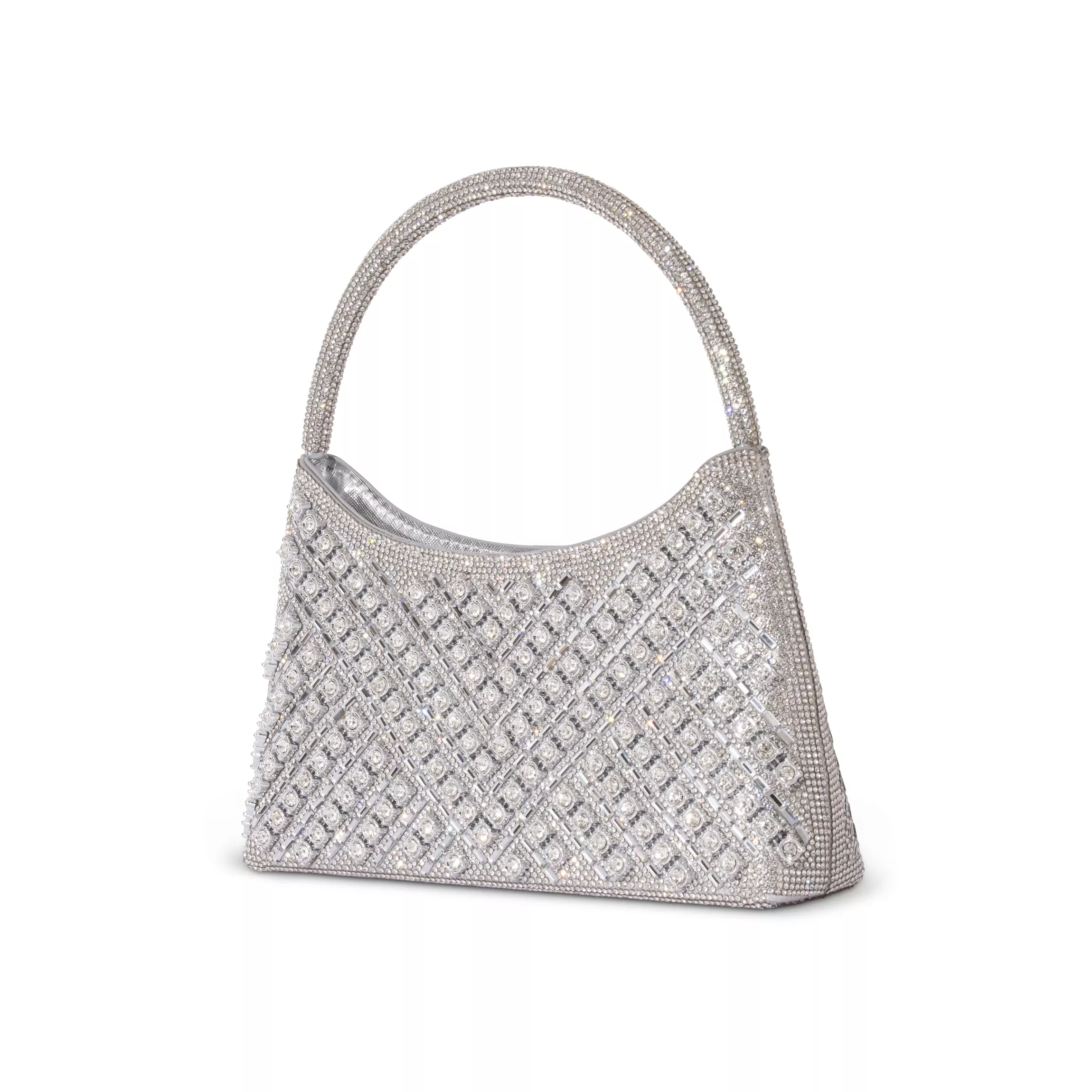 Luxurious Imported Party Hand Bag- 128-1A (Silver)