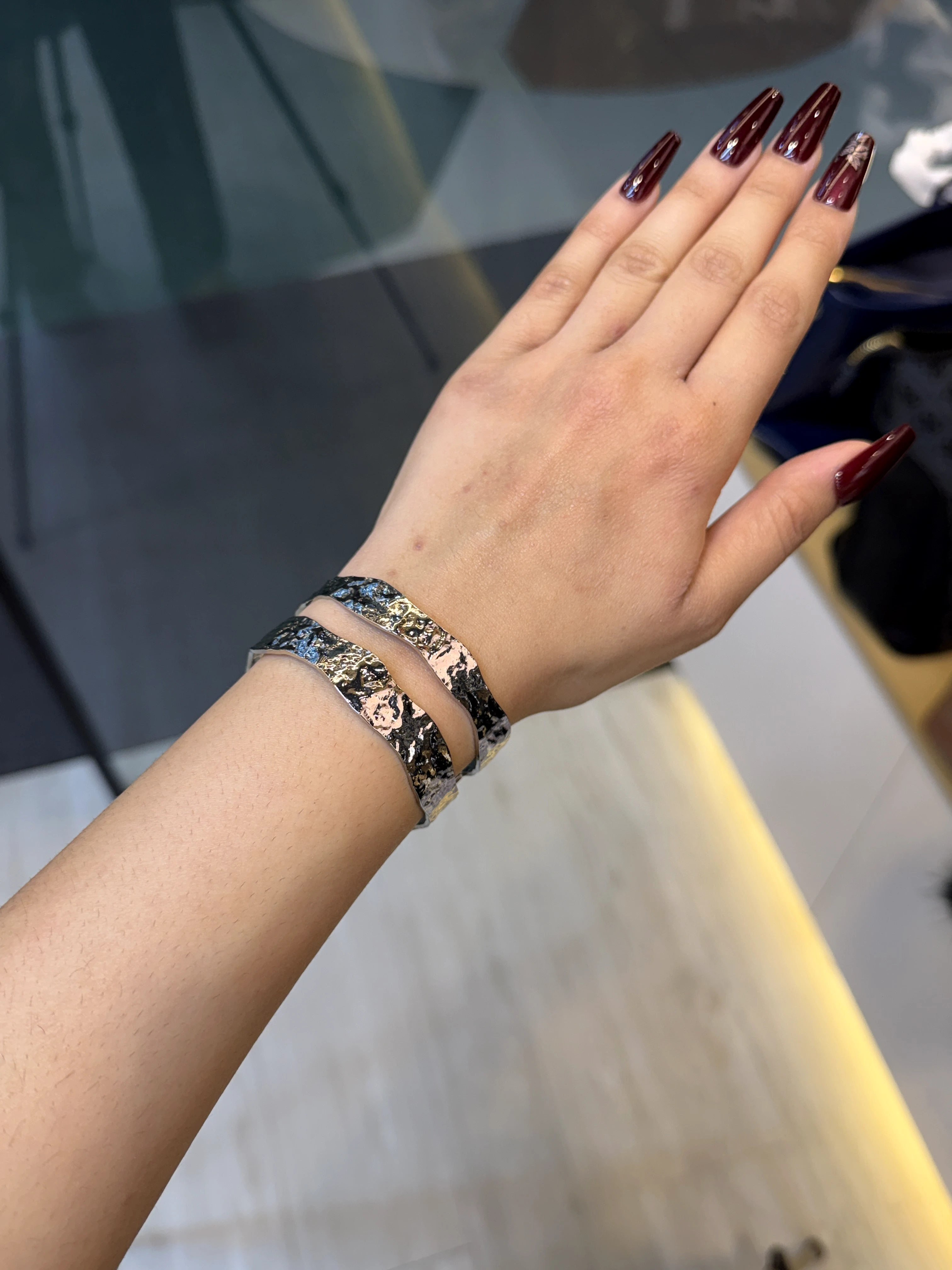 Exclusive Plated Handcuff Bangles - 9213396K111 (Silver)