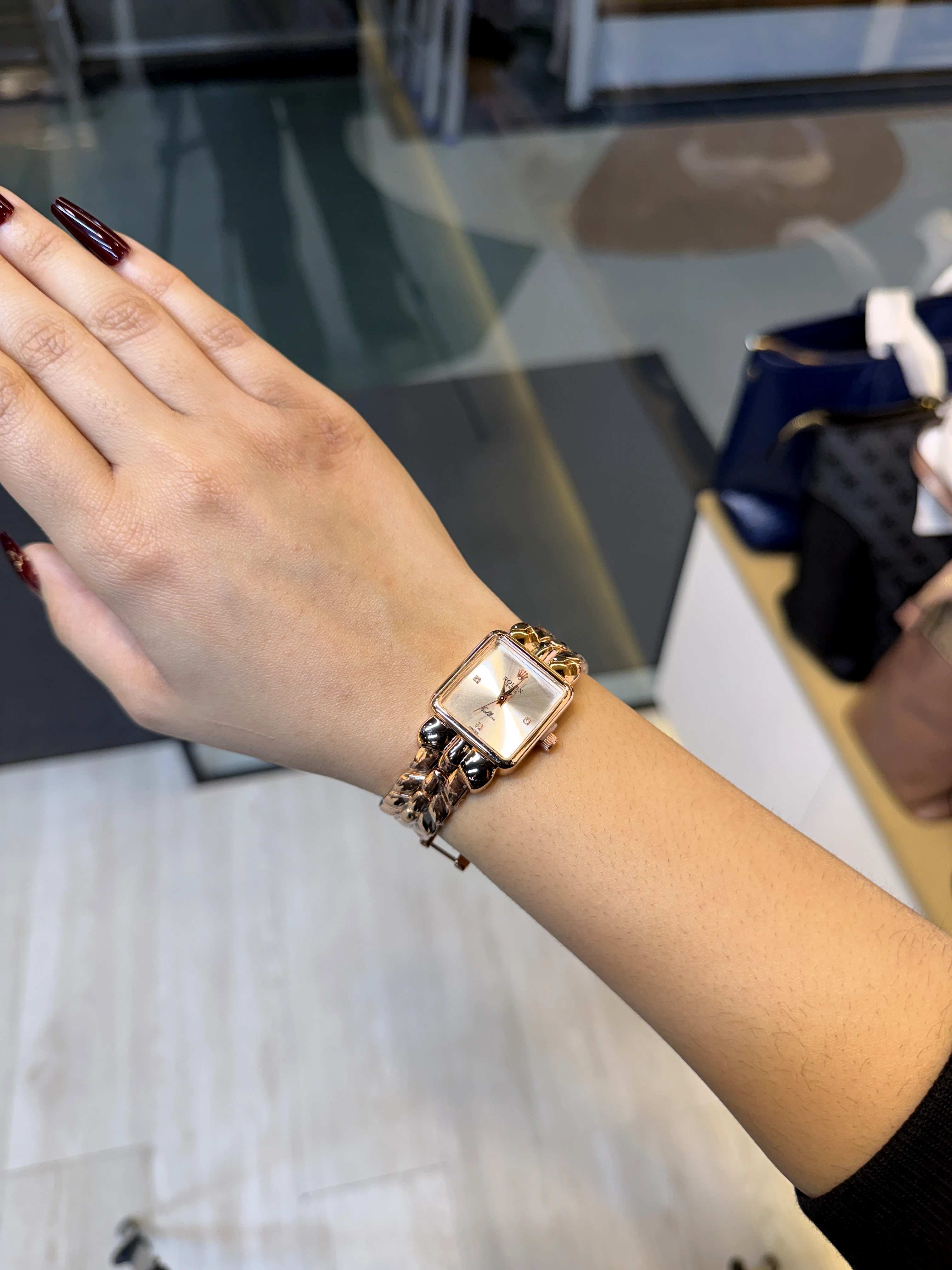 High-End Stainless Steel Watch RLX-002 (Rose/White)