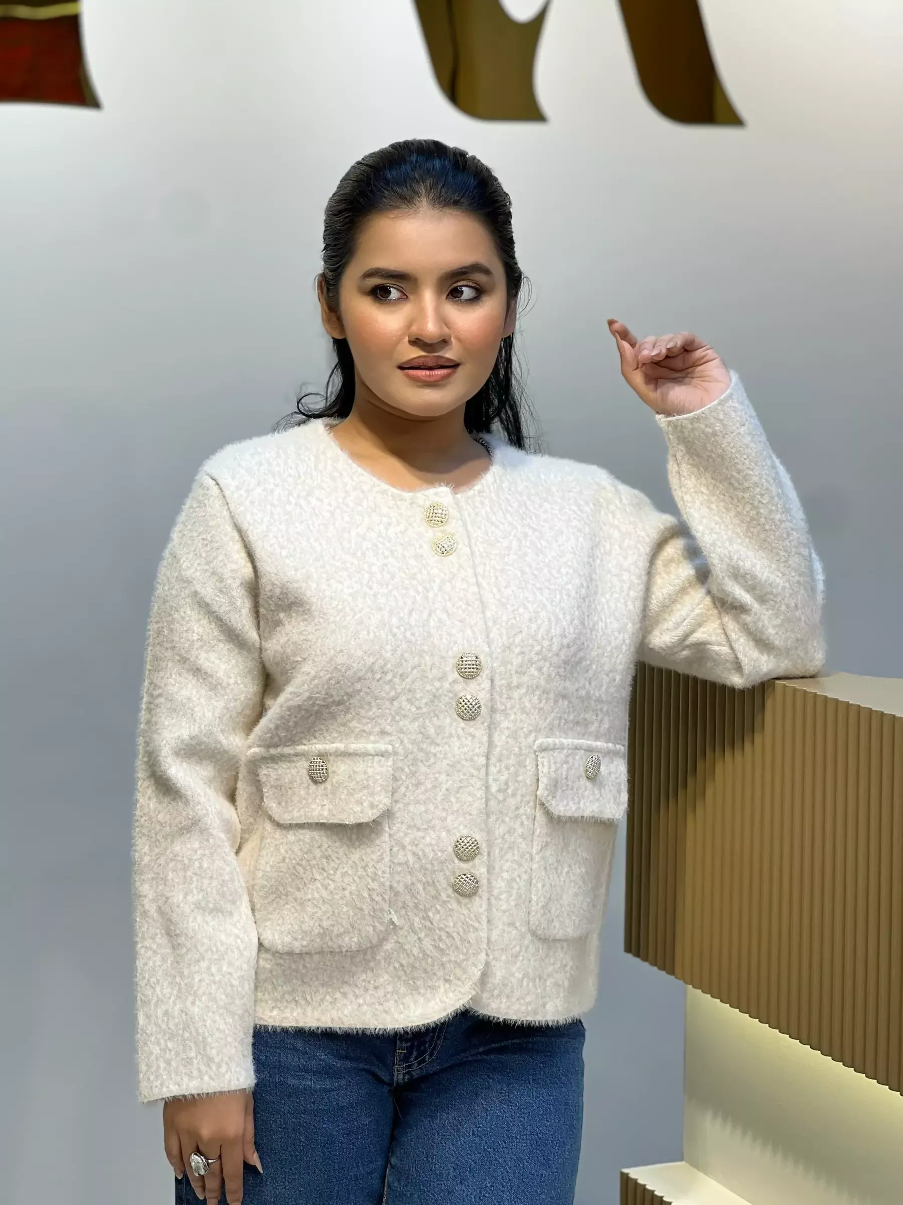 Korean Inspired Ladies Sweater-6189 (Off-White)