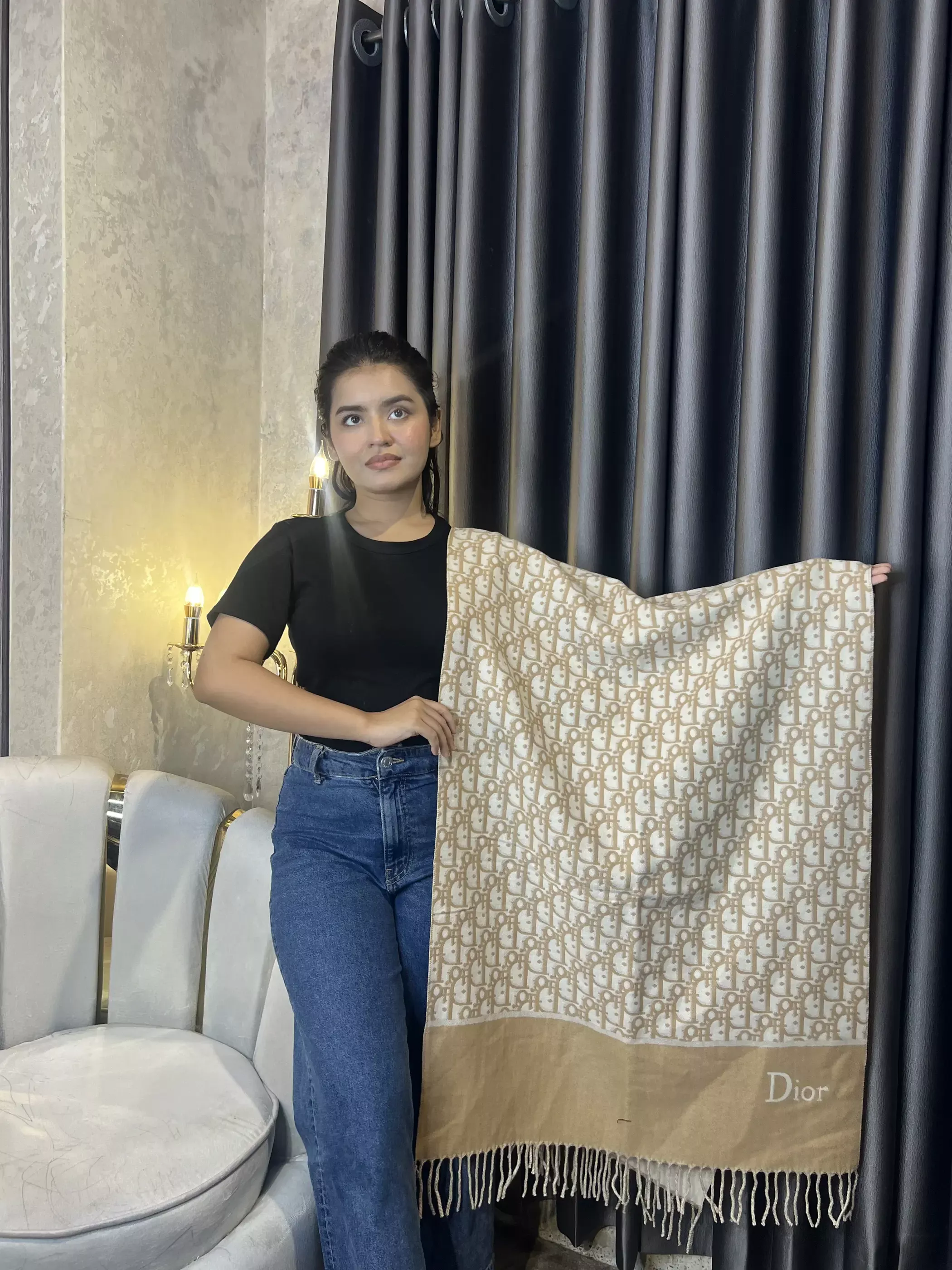 Winter Premium Shawl -CDR-001 (Beige)