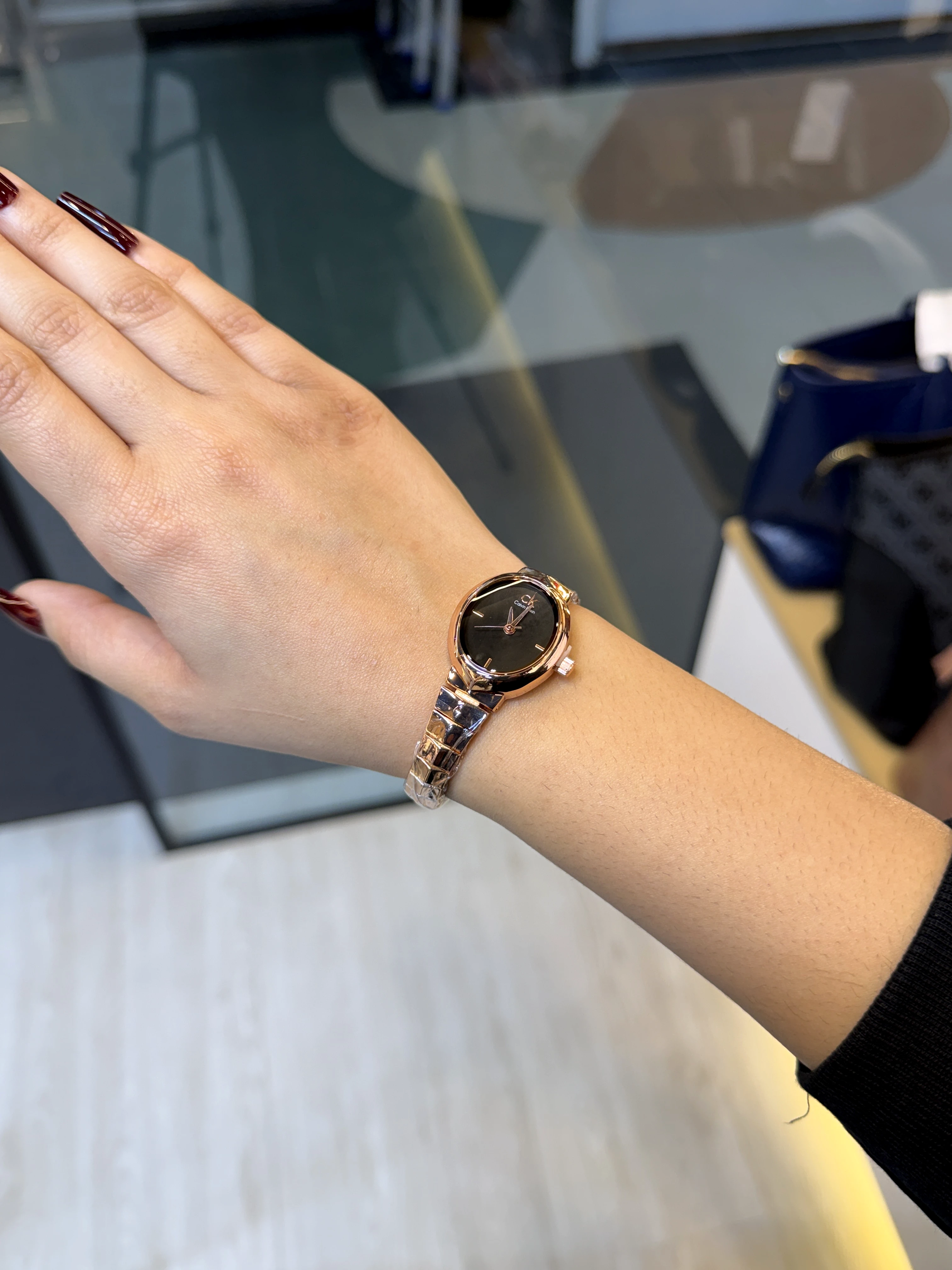 High-End Stainless Steel Watch CK-002 (Black/Rose)