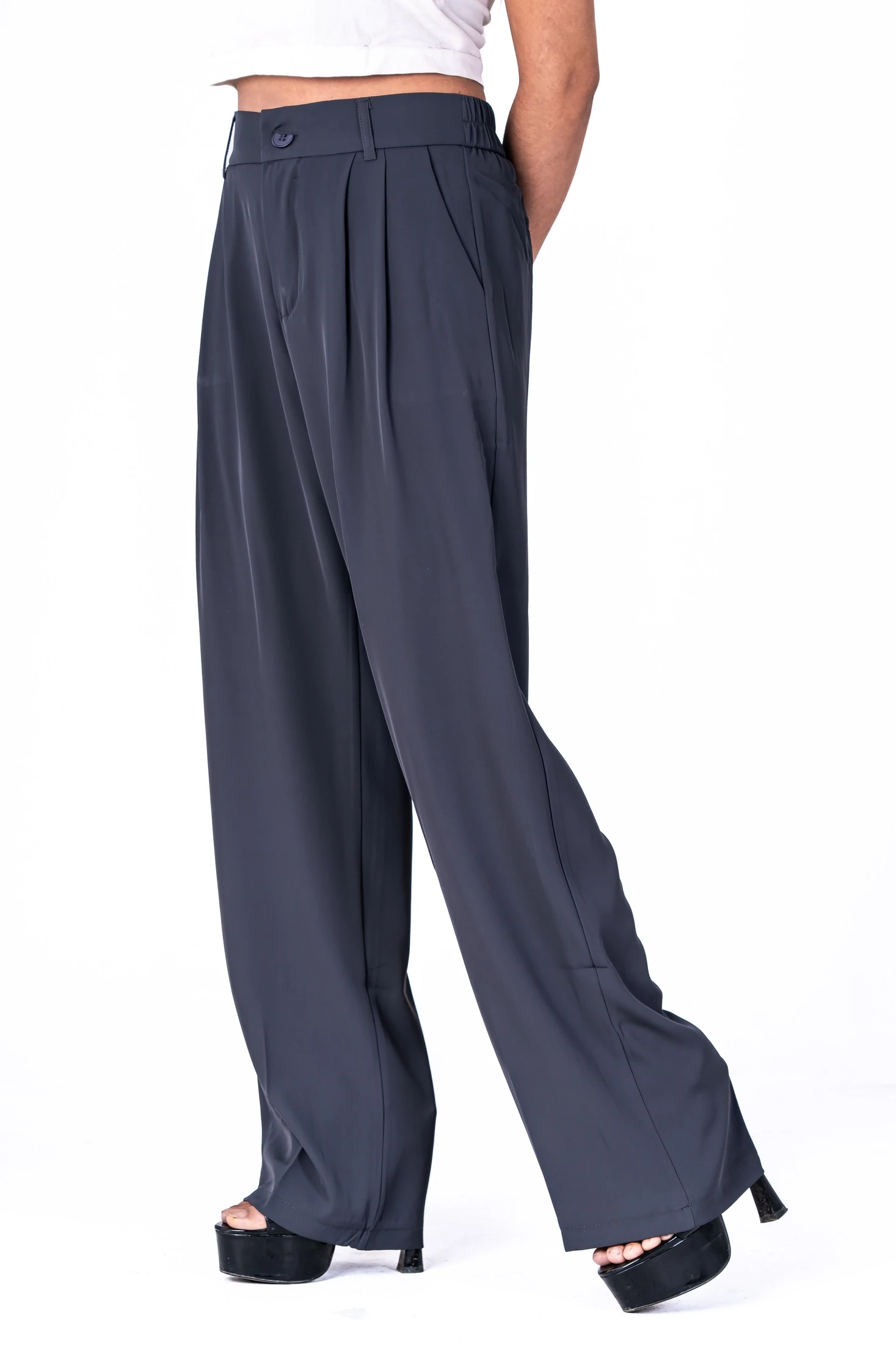 High Waisted Formal Pant - 2523 (Ash)