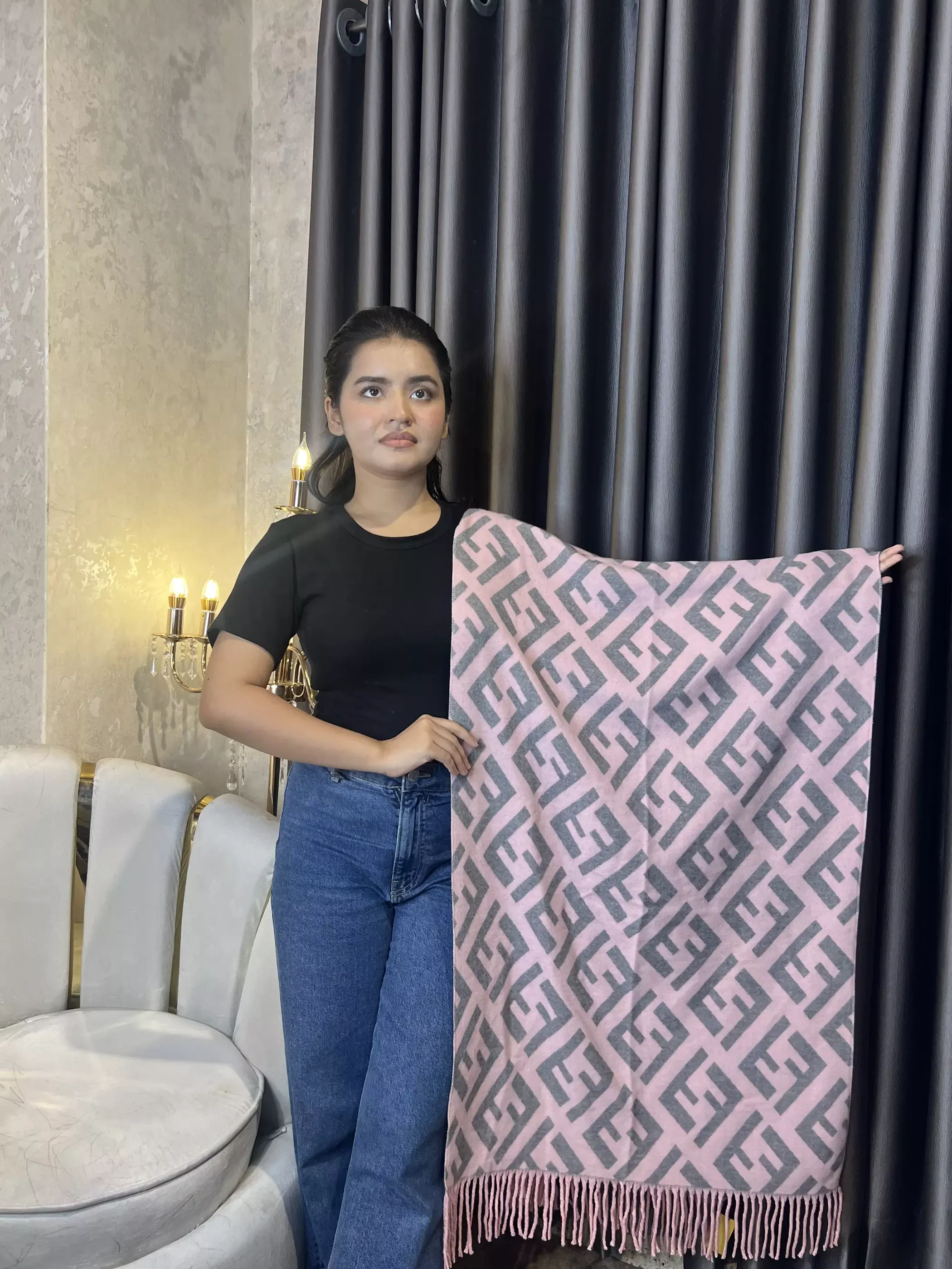 Winter Premium Shawl - FND-004 (Pink)