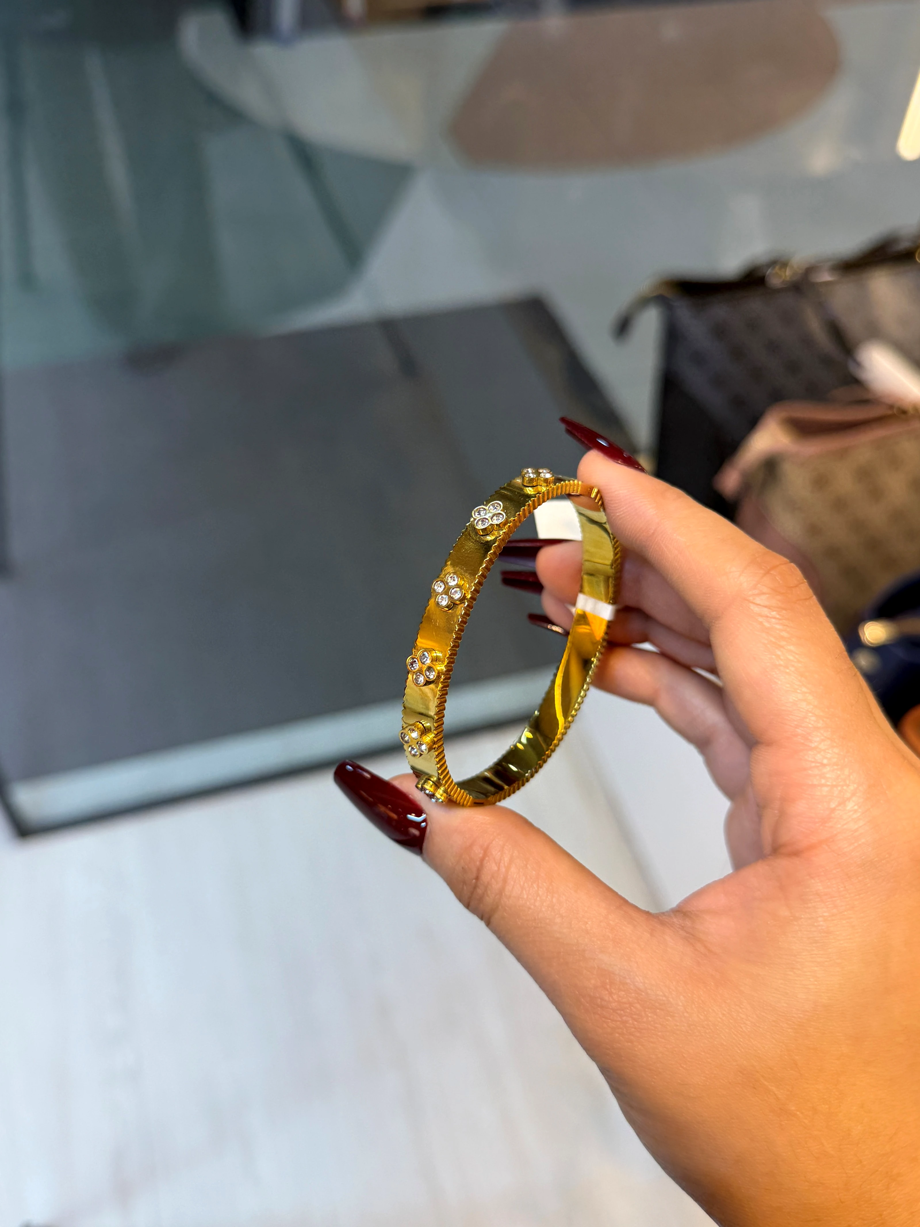 Stainless Steel Bangles – 0225 (Golden)