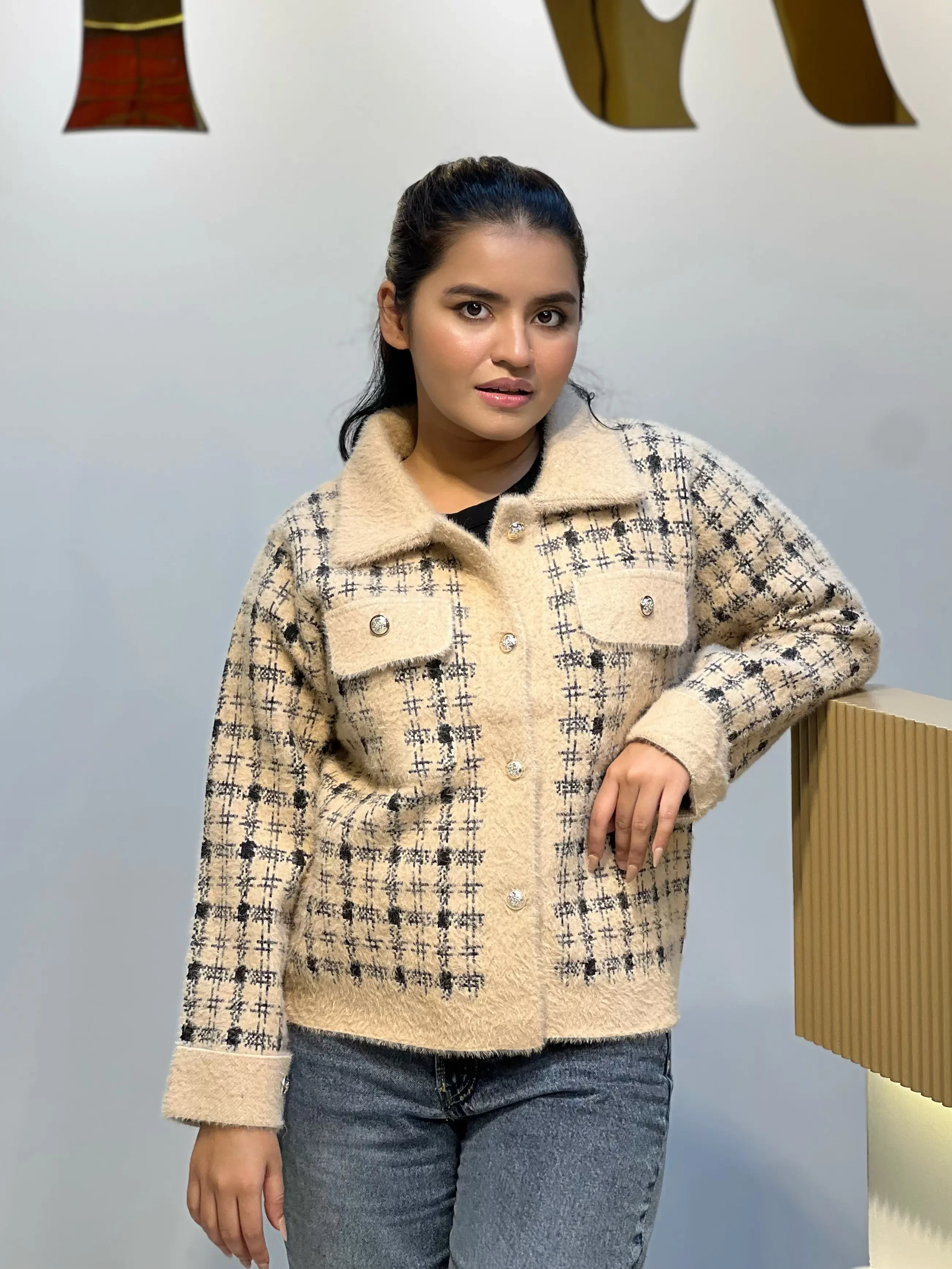 Korean Inspired Ladies Sweater-860 (Khaki)