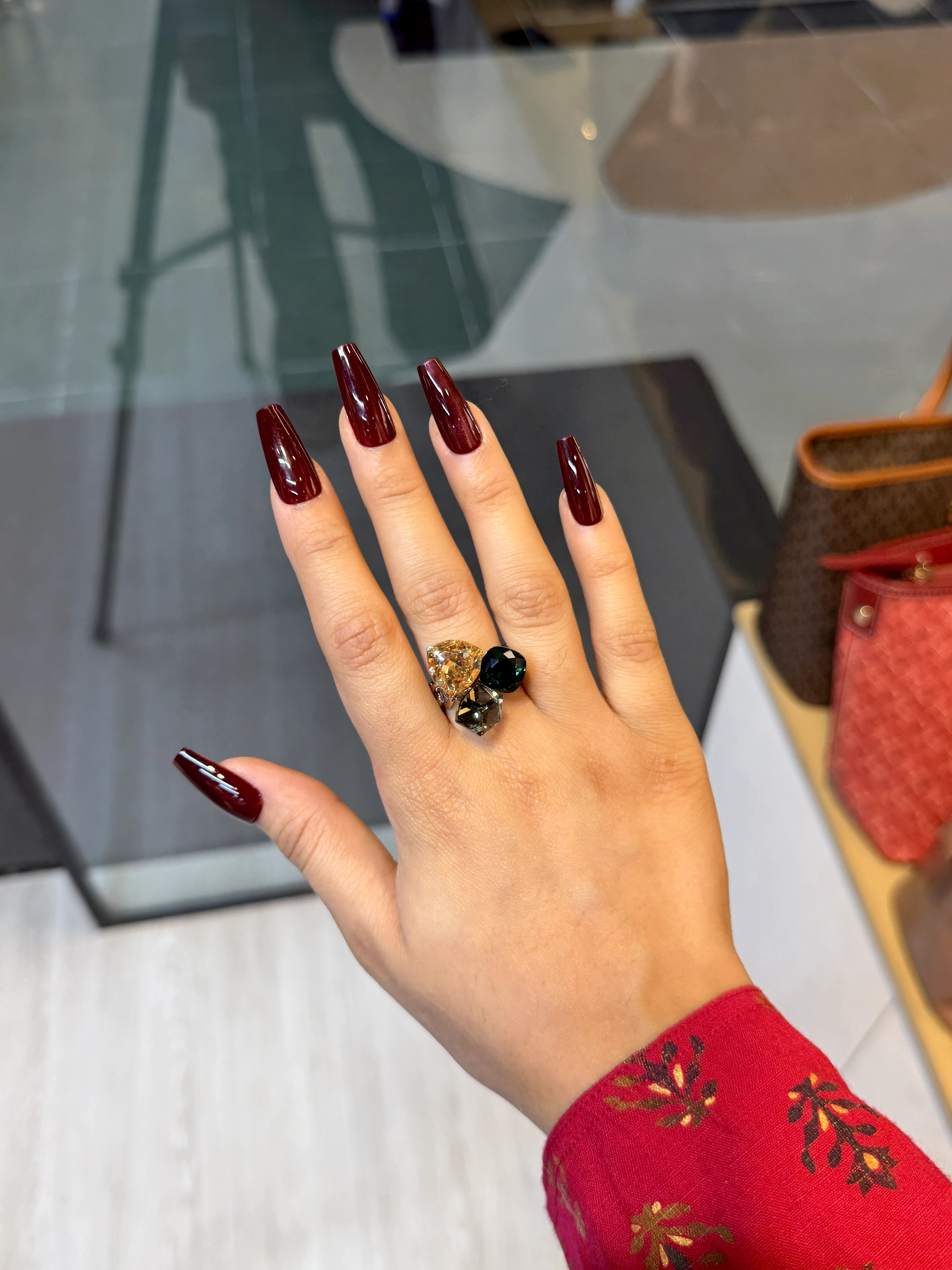 Exclusive Adjustable Ring-3121318K912 (Green&Gold)