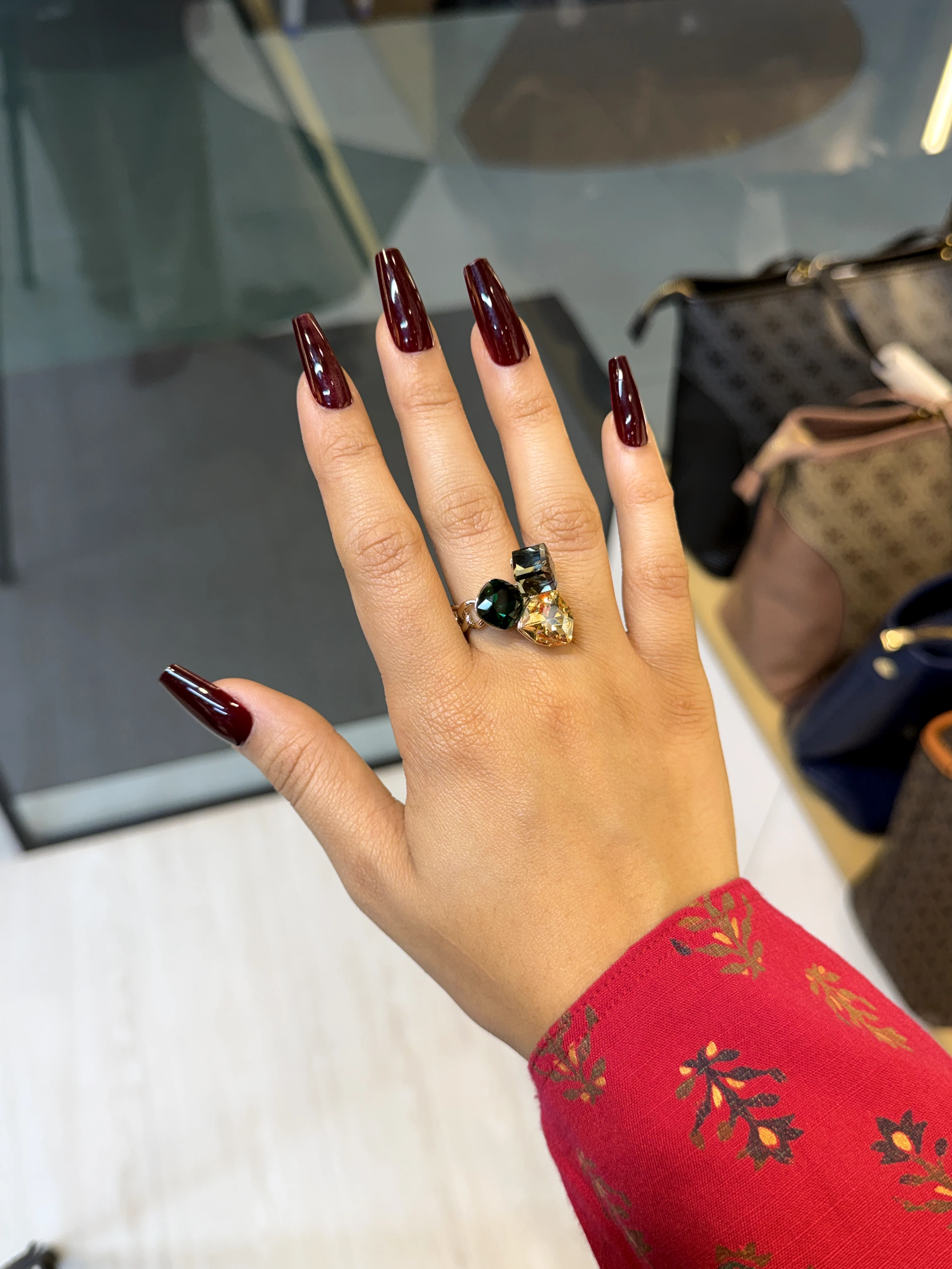 Exclusive Adjustable Ring-3121318K912 (Green&Gold)