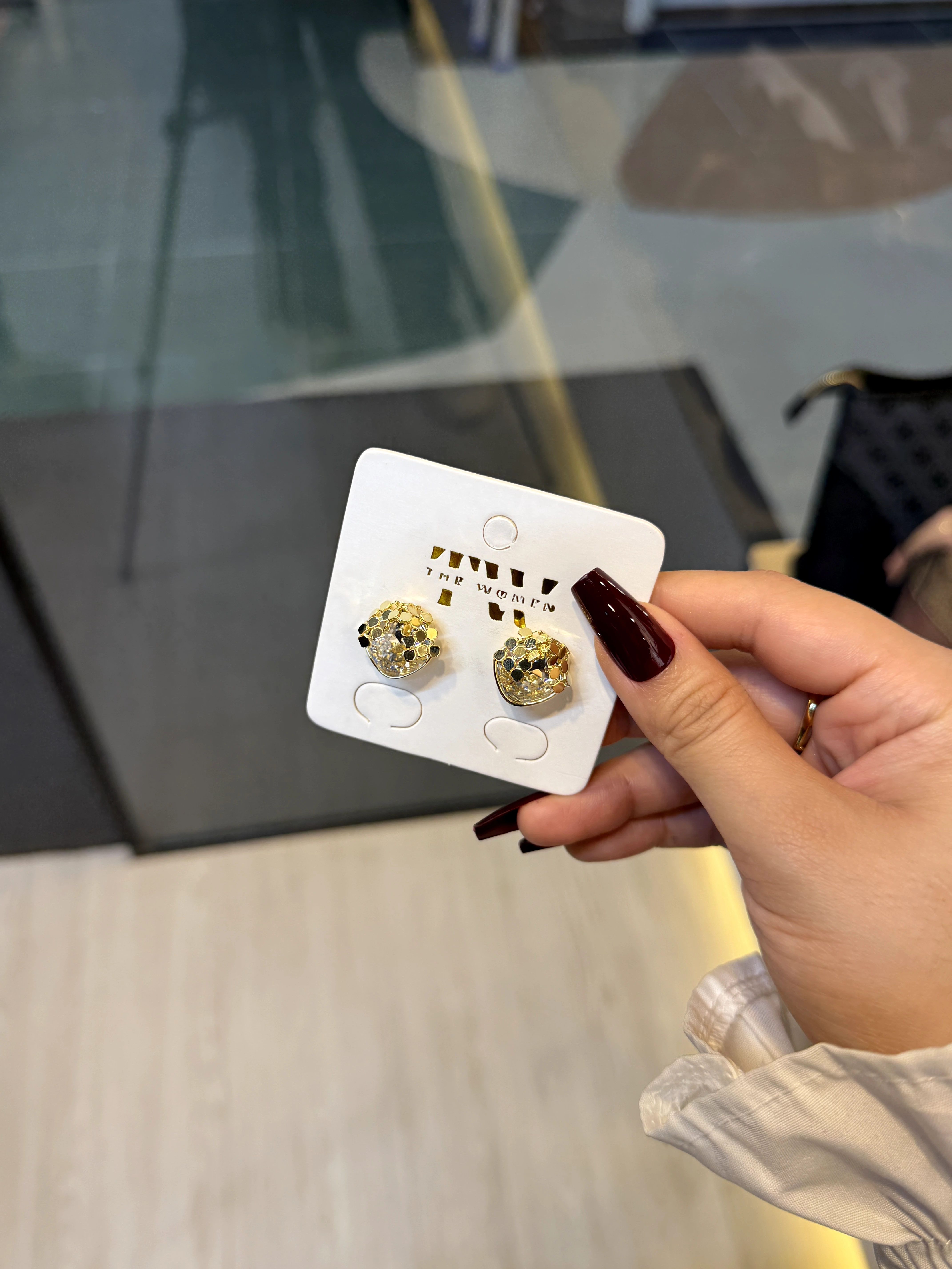 Premium Stone Earring - 1220296K701 (Golden)