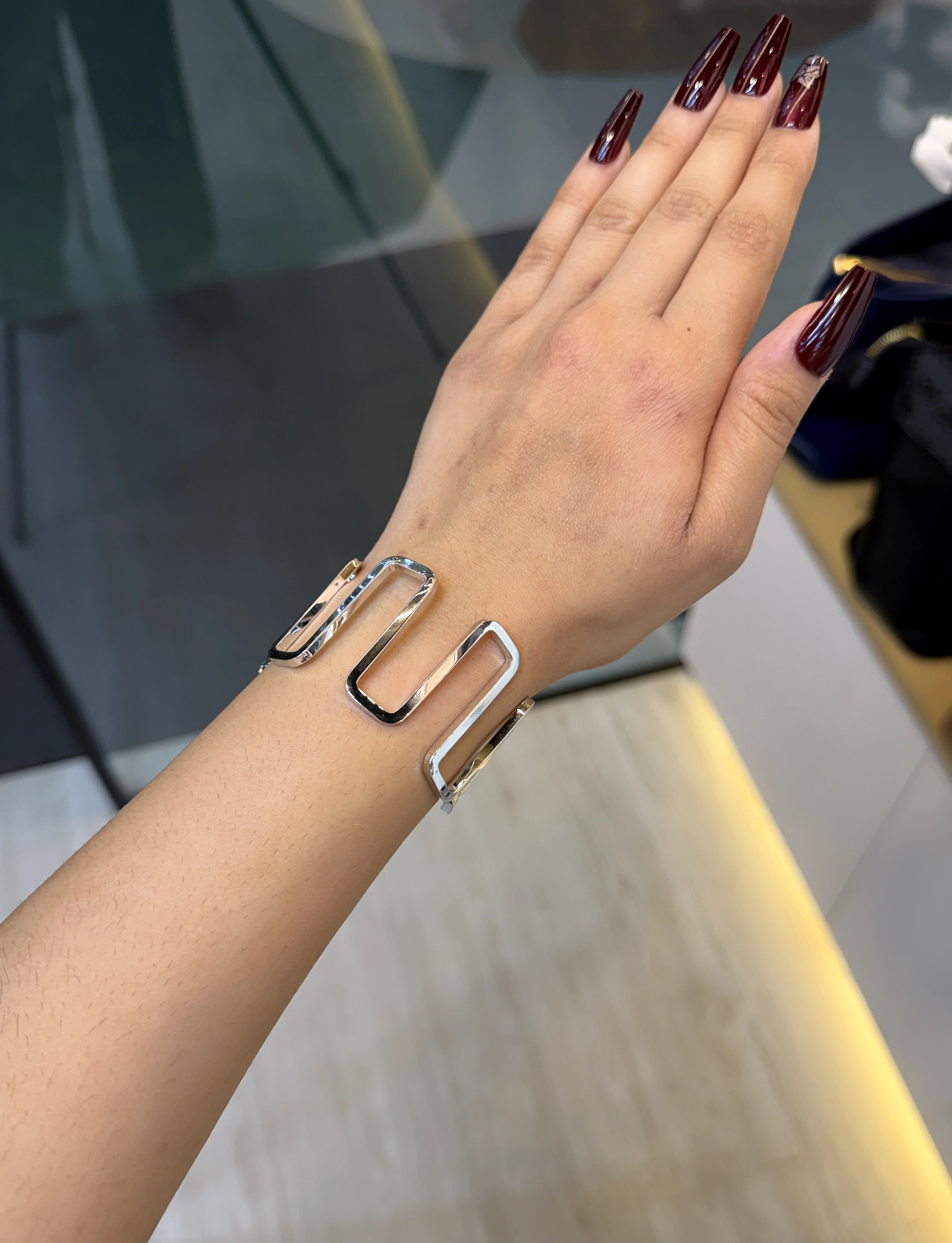 Exclusive Plated Handcuff Bangles - 9109131K111 (Silver)