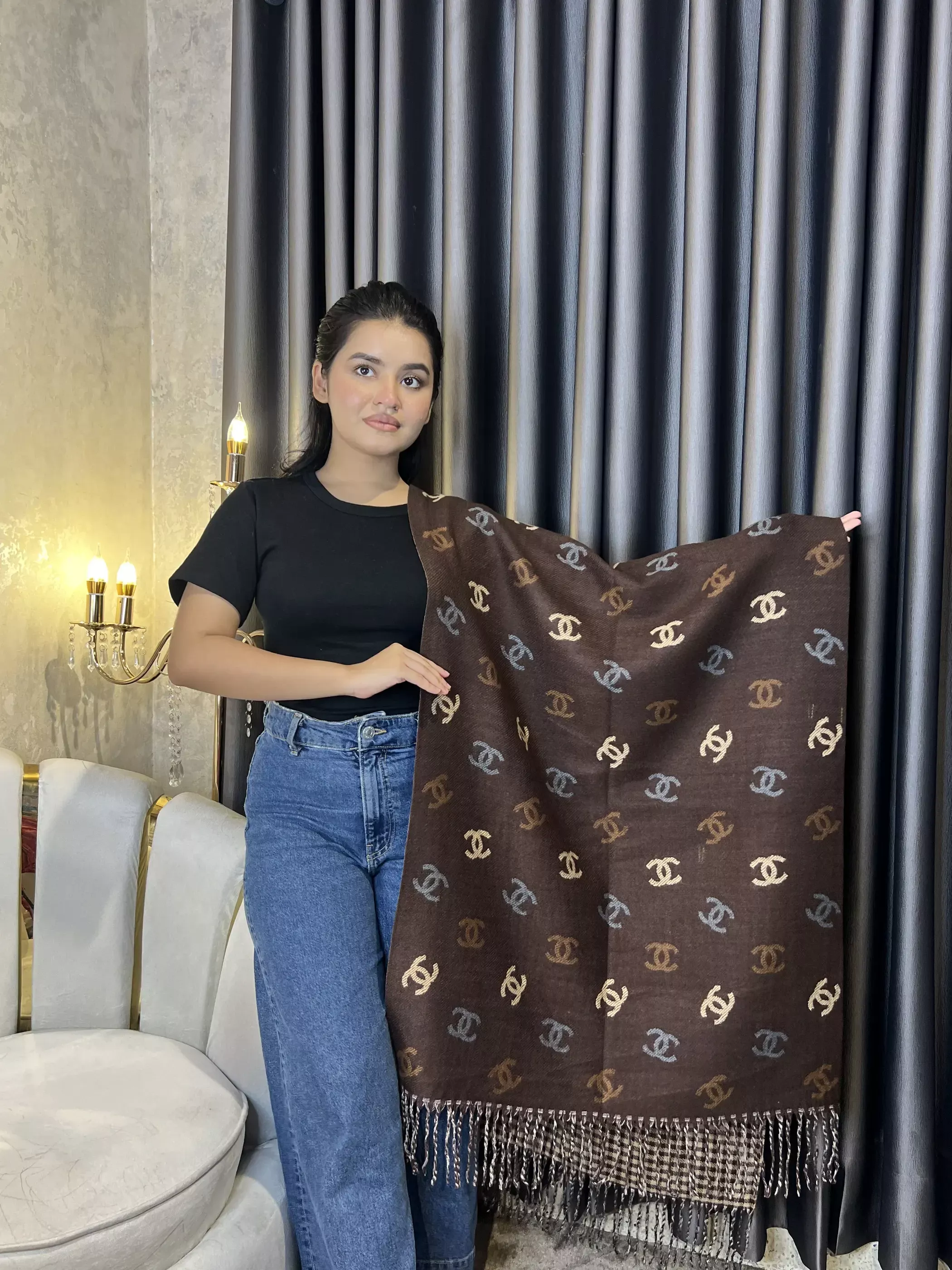 Winter Premium Shawl - CHN-003 (Brown)