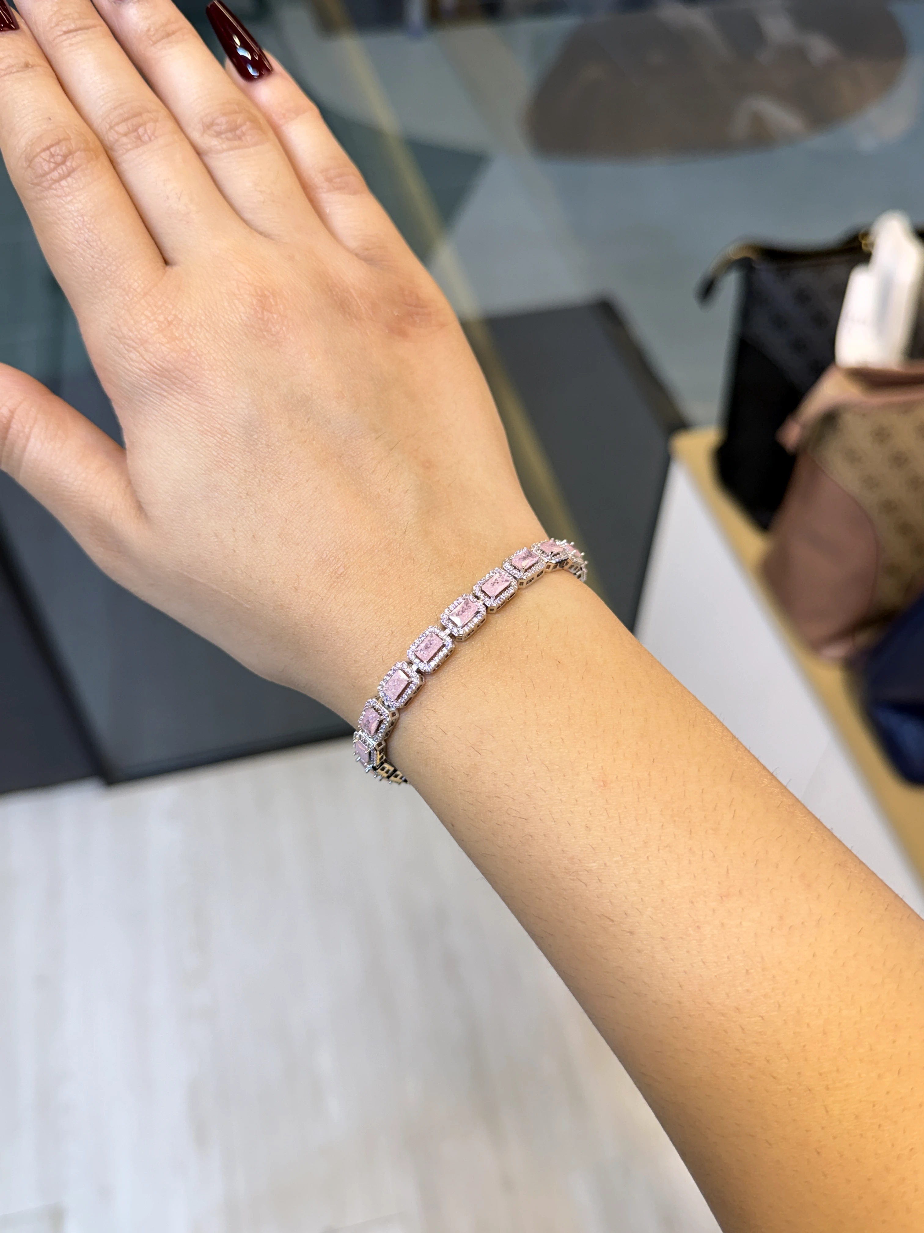 Premium Zircon Stone Bracelet - 9213626K004 (Pink)
