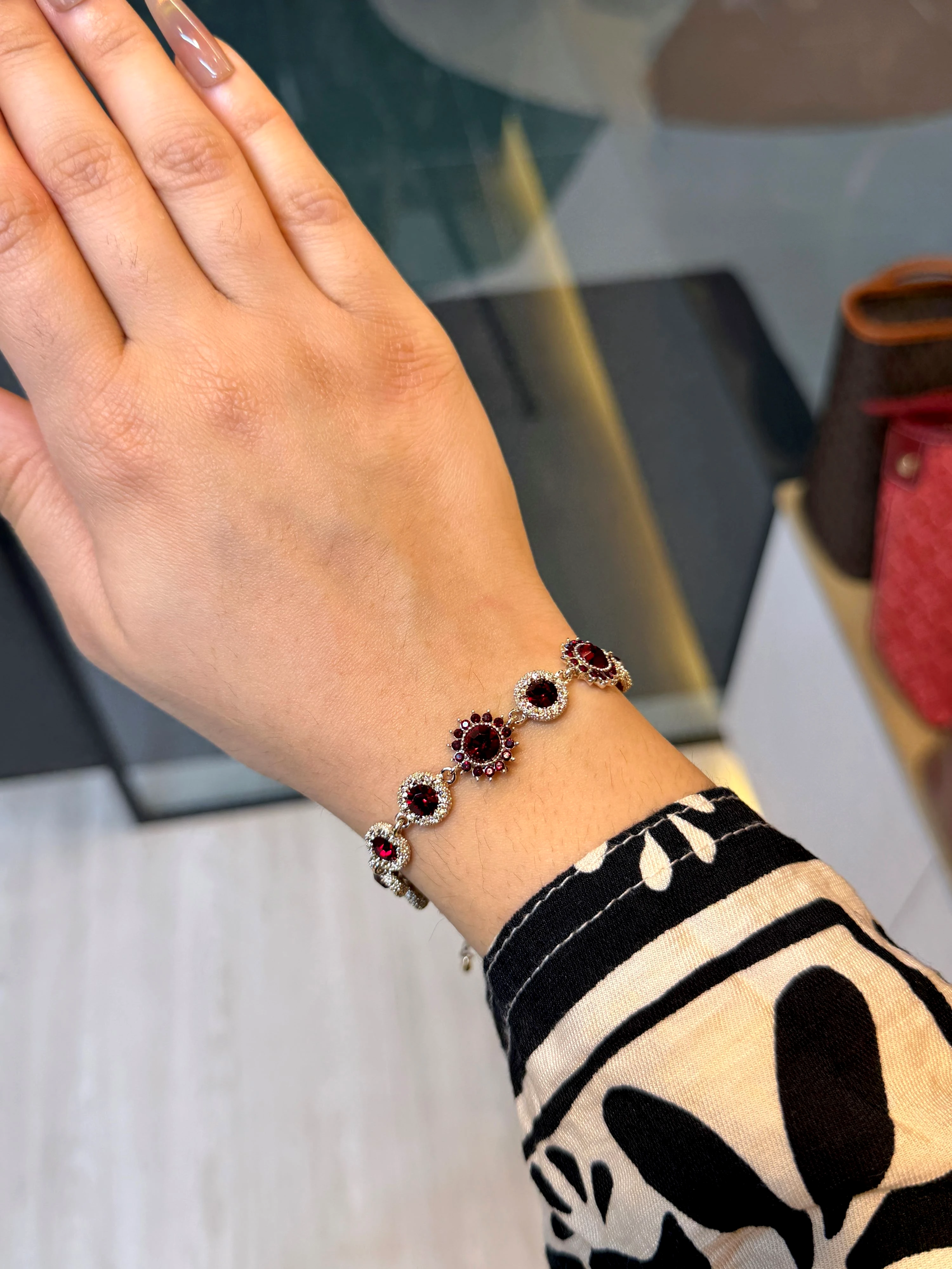 Premium Zircon Stone Bracelet - 9111126K083 (Red)