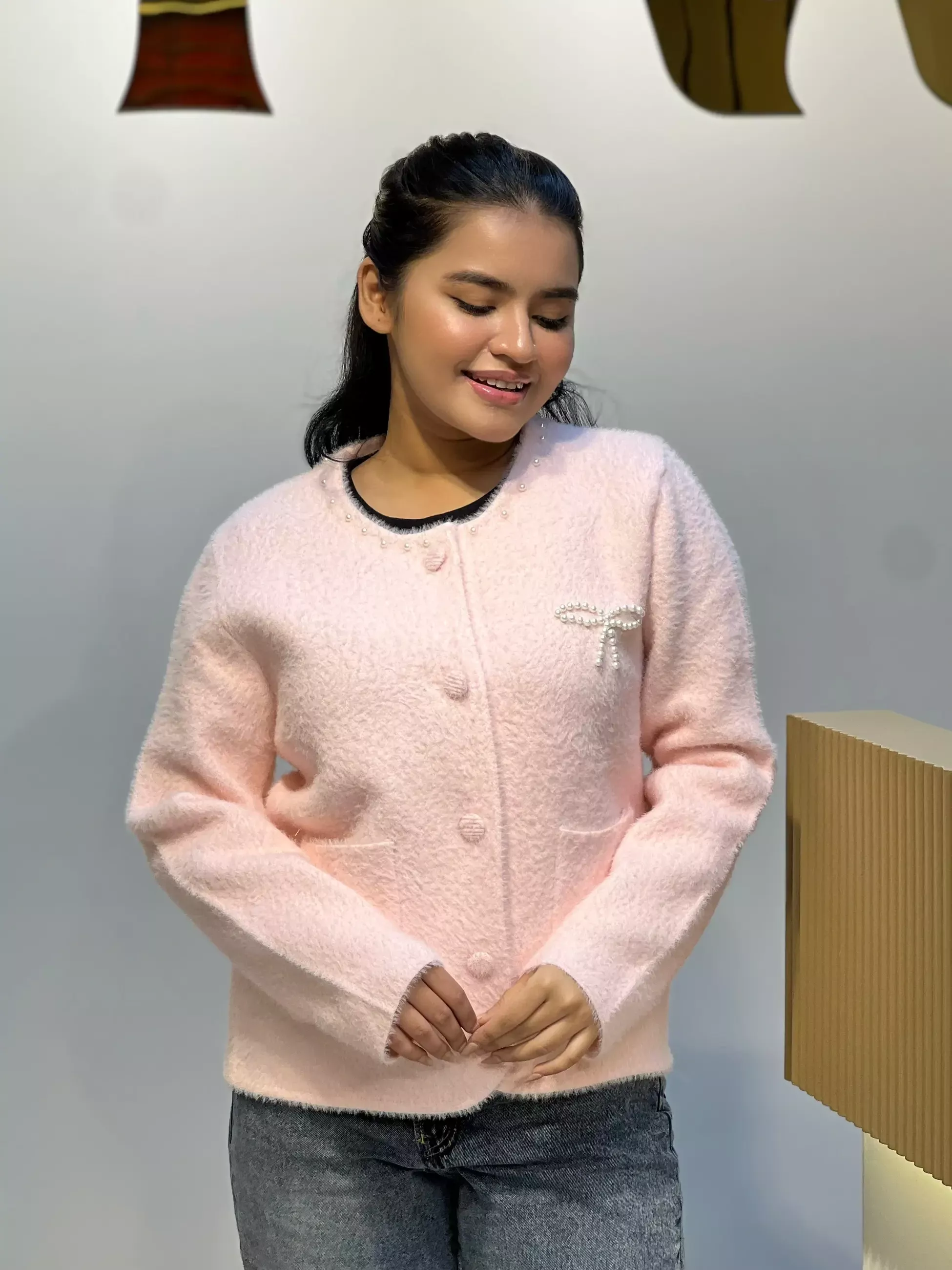 Korean Inspired Ladies Sweater-6167 (Pink)