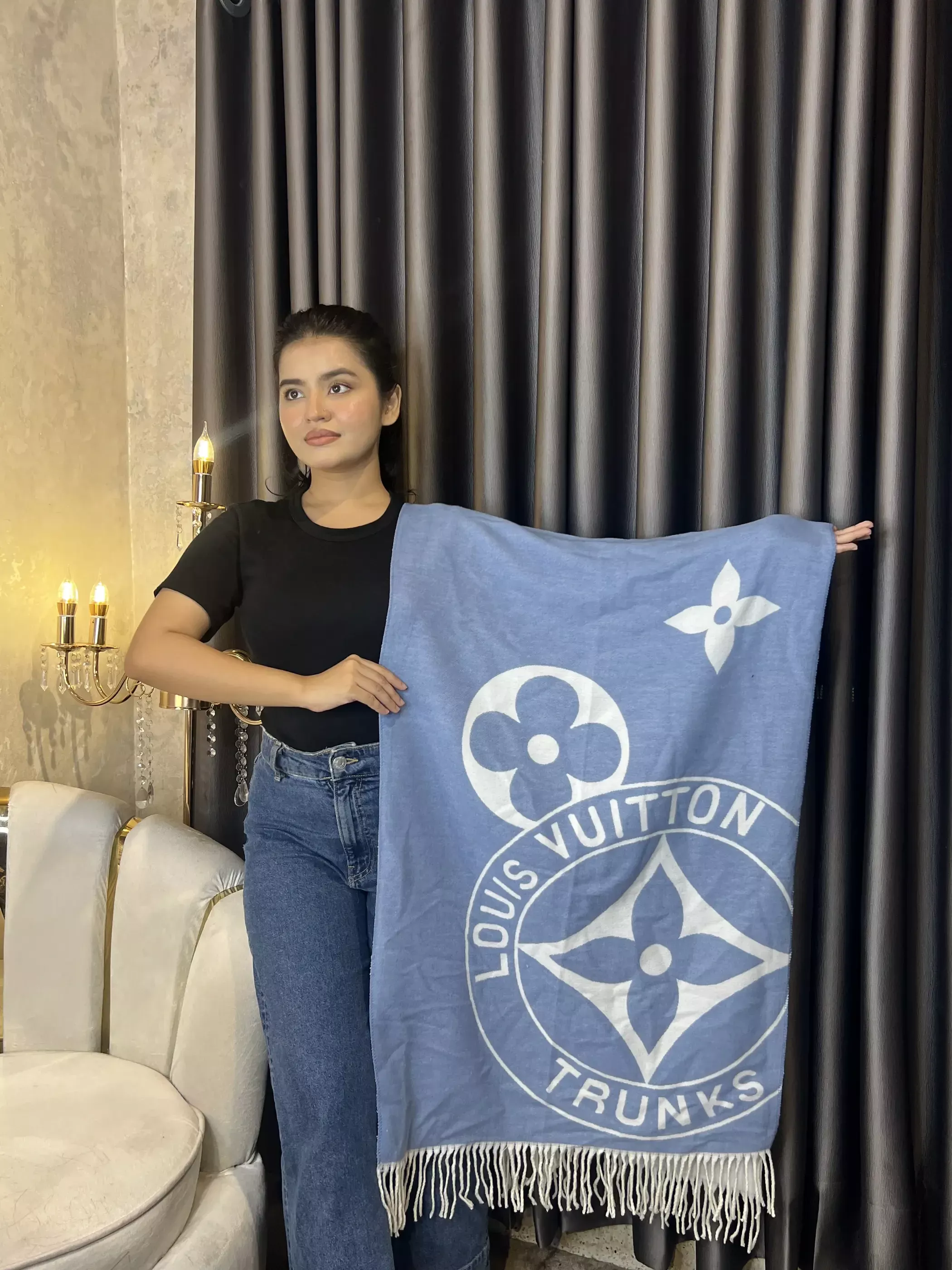 Winter Premium Shawl - LV-010 (Sky)