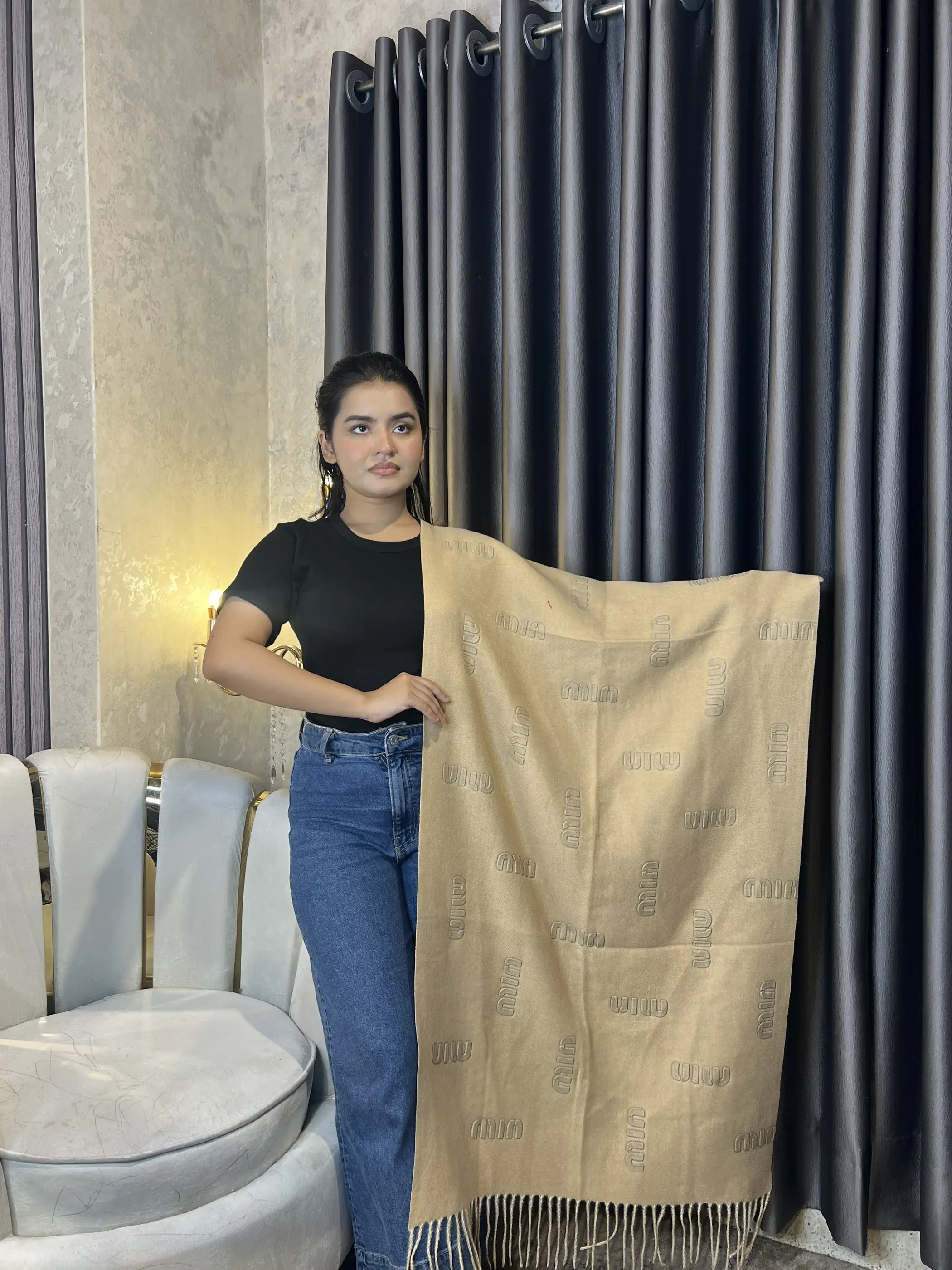 Winter Premium Shawl - MIN-001 (Beige)