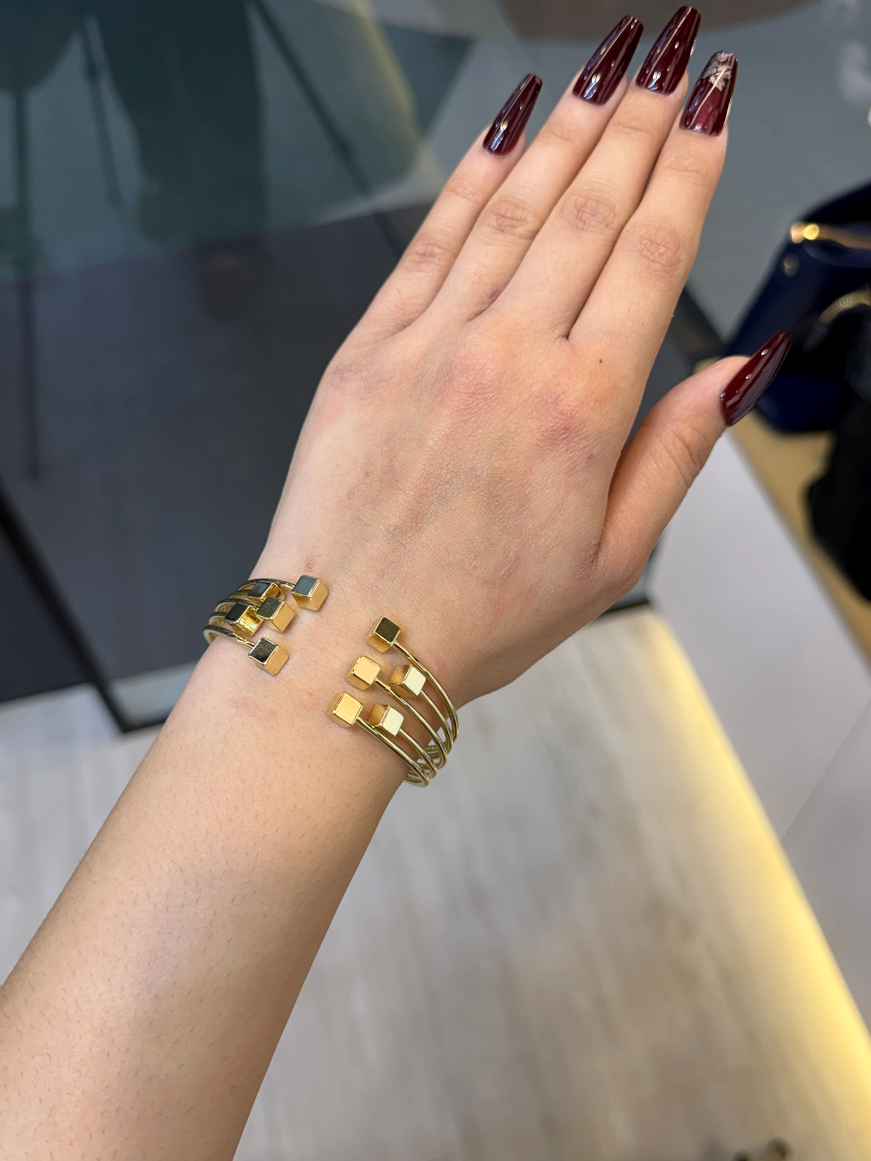 Exclusive Plated Handcuff Bangles - 9107450K071 (Golden)