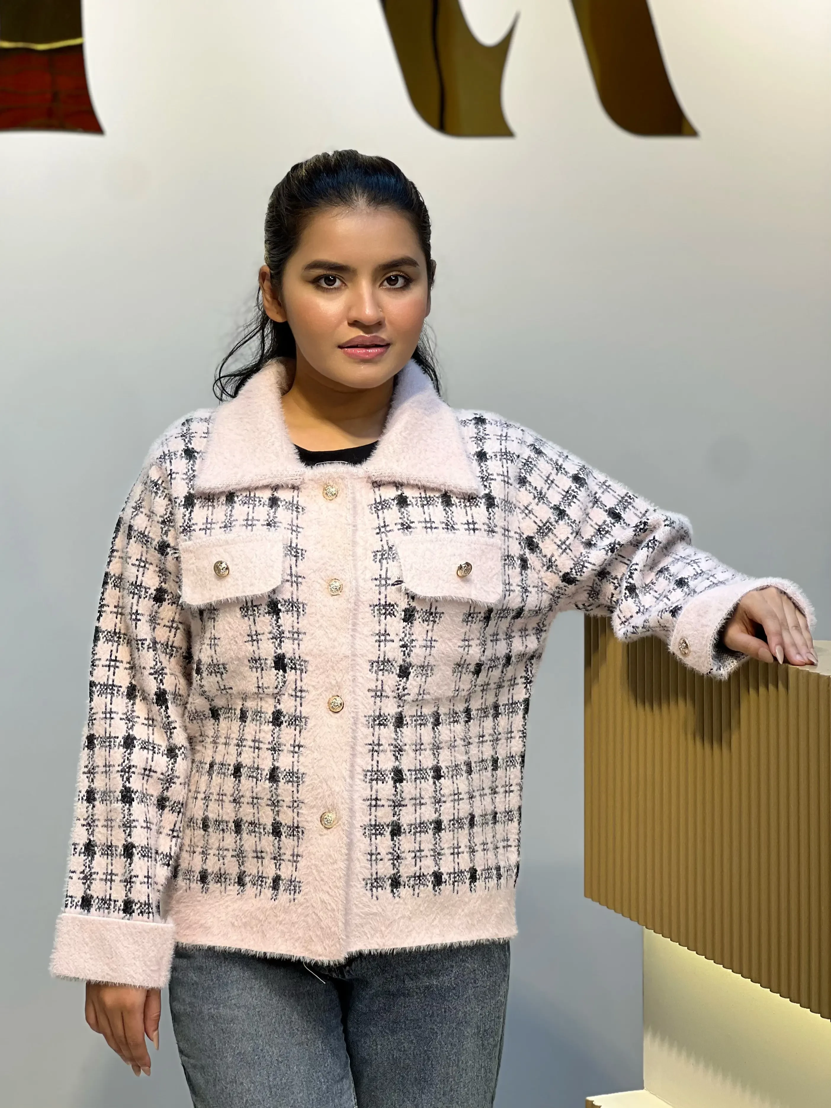 Korean Inspired Ladies Sweater-860 (Pink)