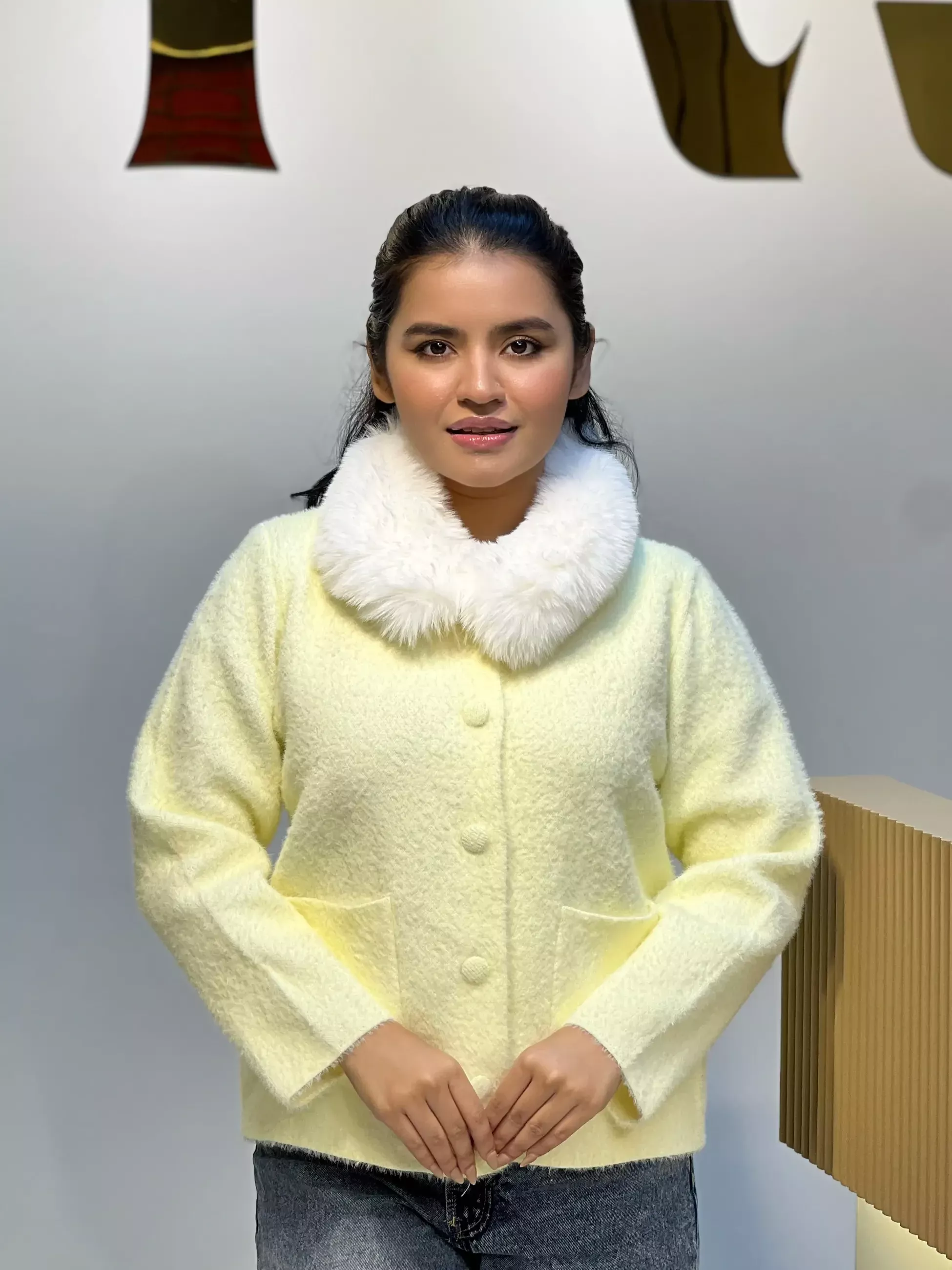 Korean Inspired Ladies Sweater-6160 (Yellow)