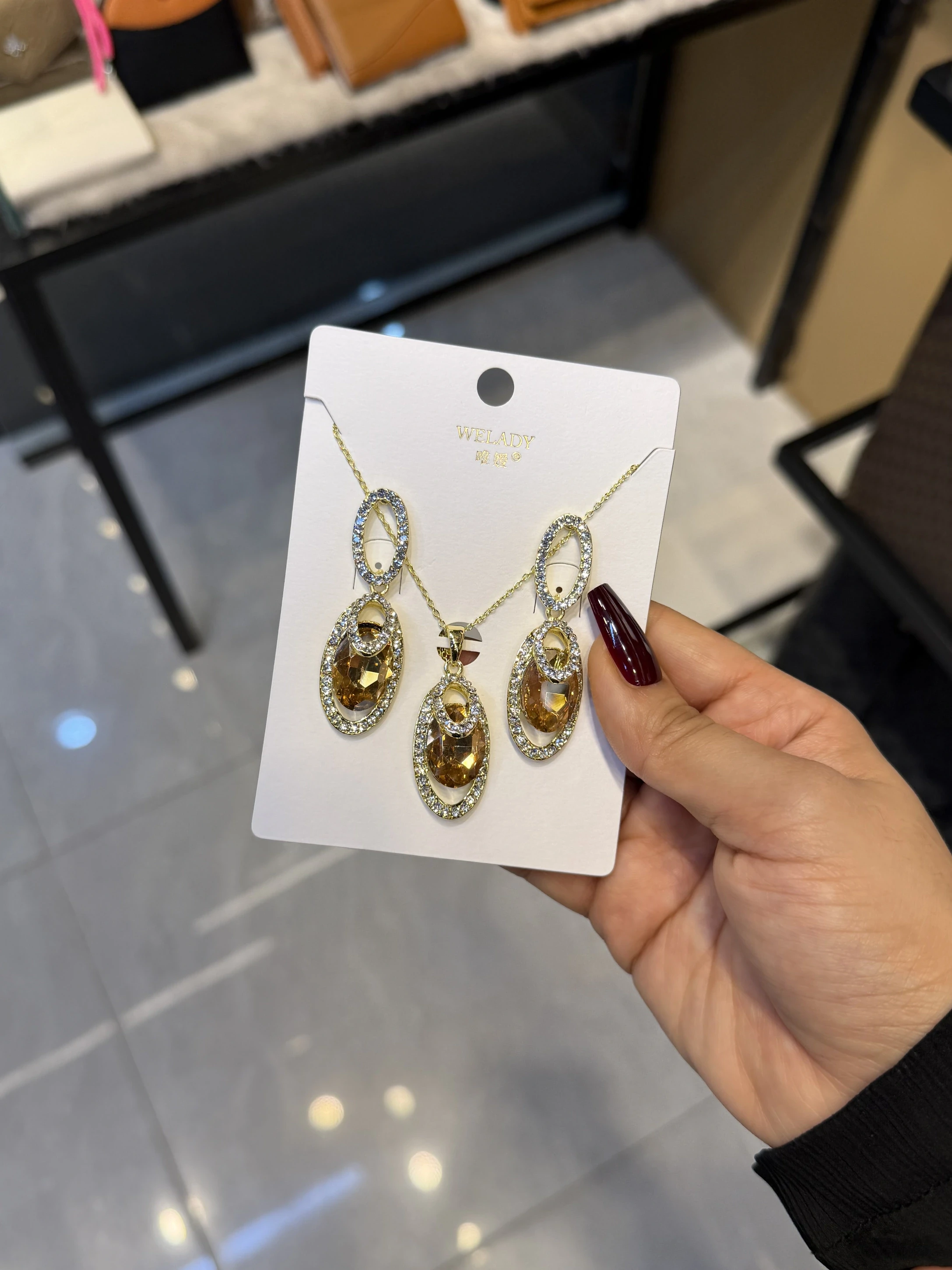 Exclusive Necklace Set – NKS-04 (Light Brown)