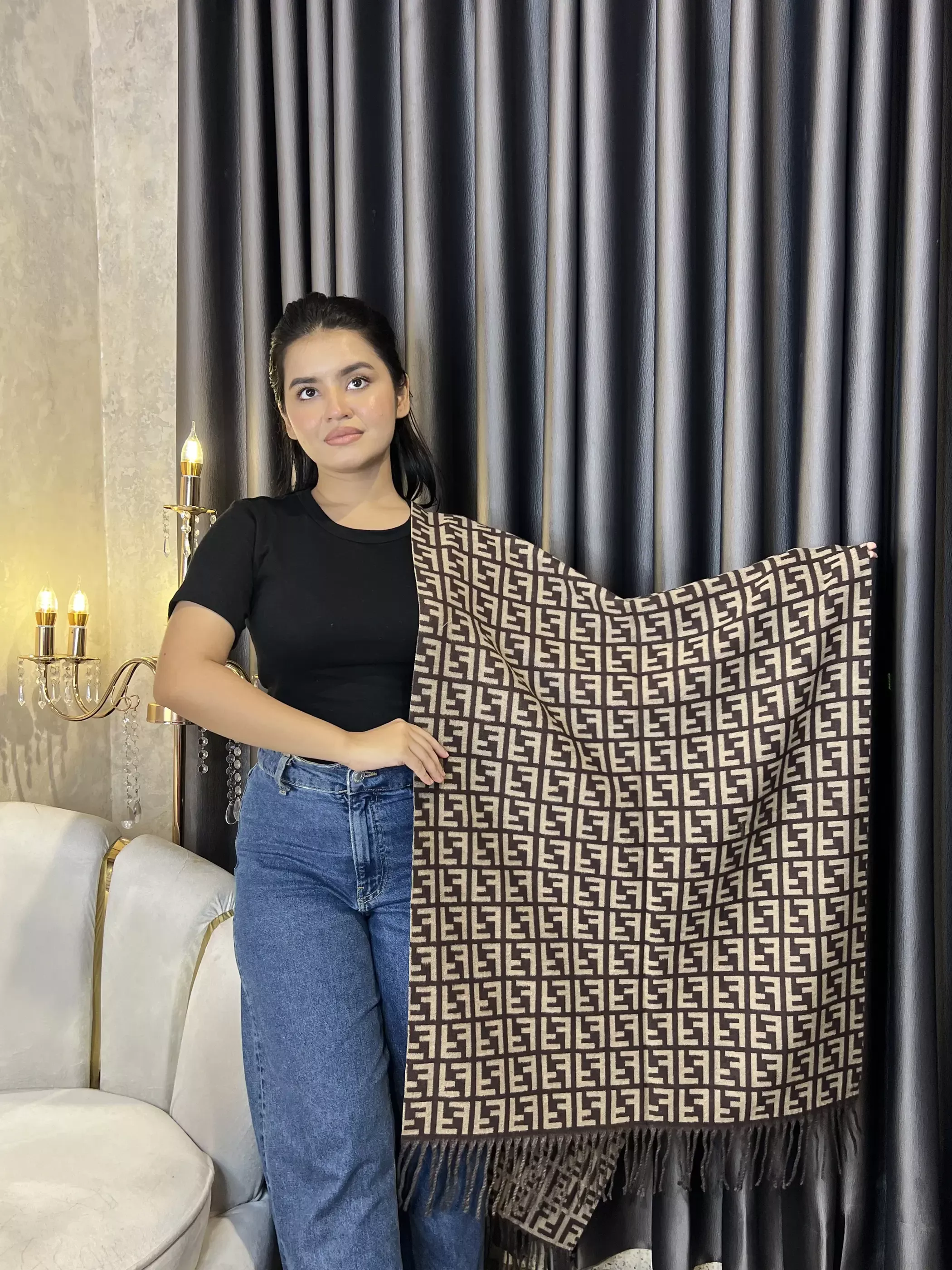 Winter Premium Shawl - FND-003 (Brown)