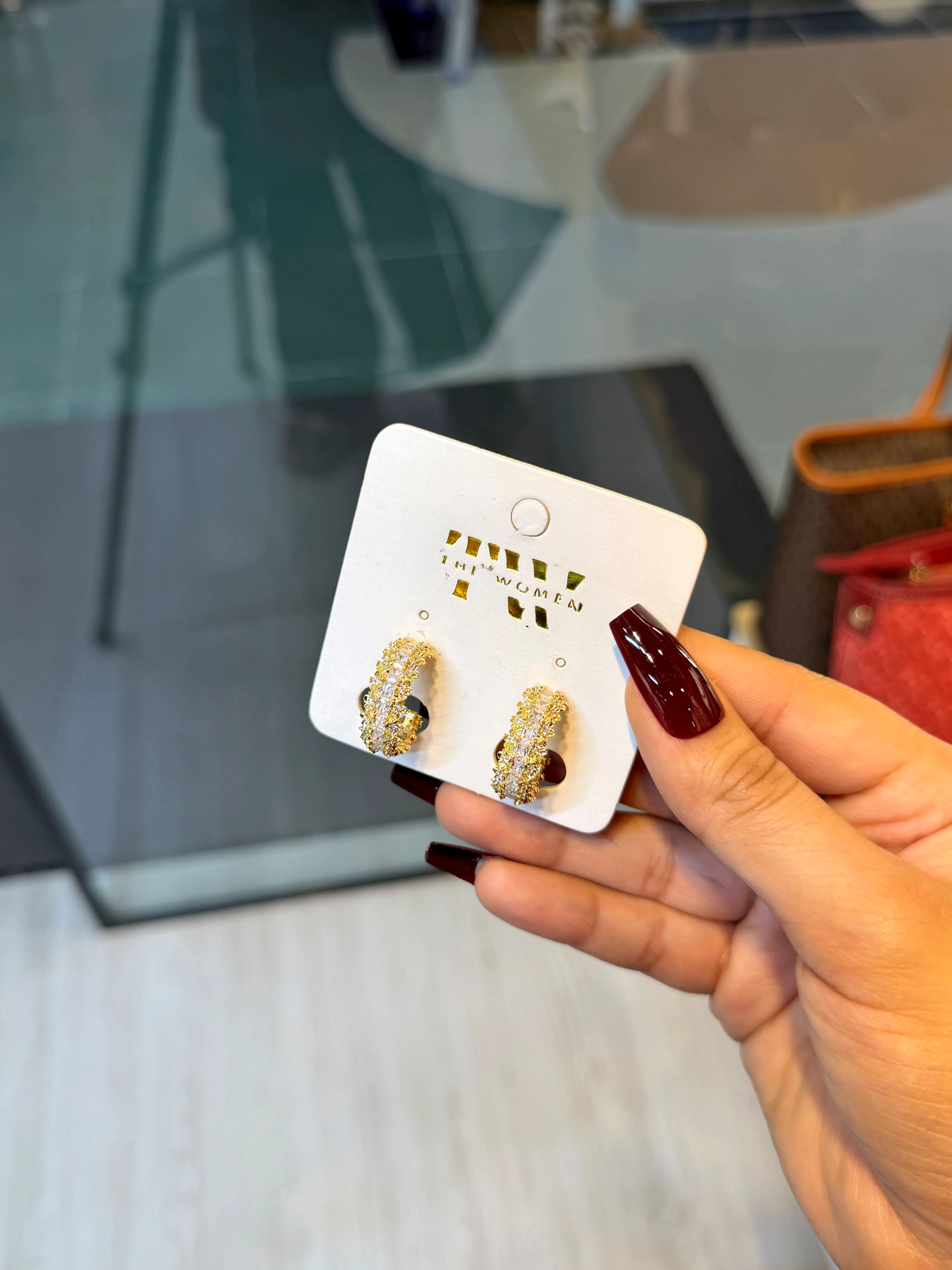 Exclusive Stone Earring- 1222146K716 (Golden)