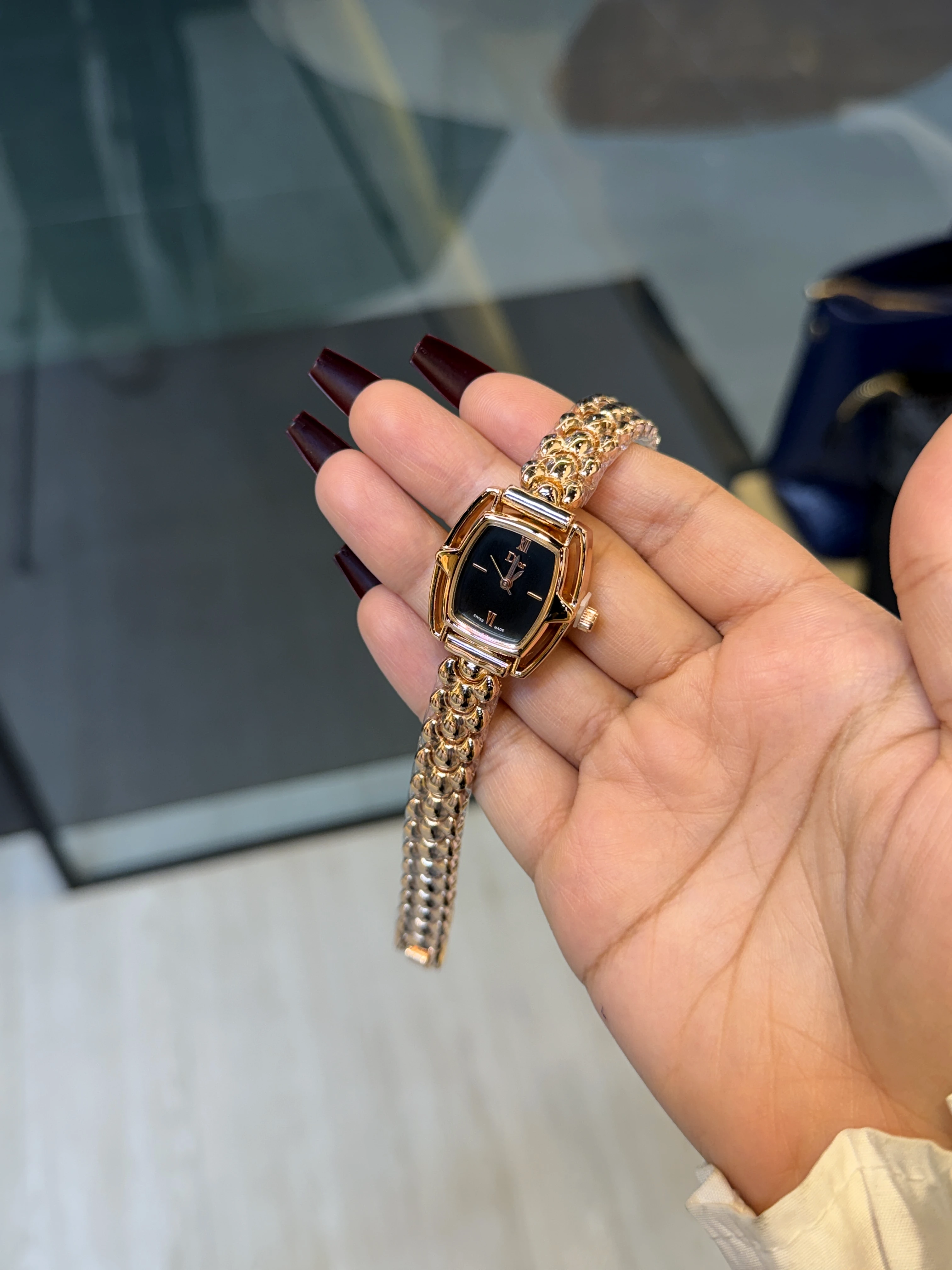 Premium Stainless Steel Watch CDR-002 (Rose/Black)