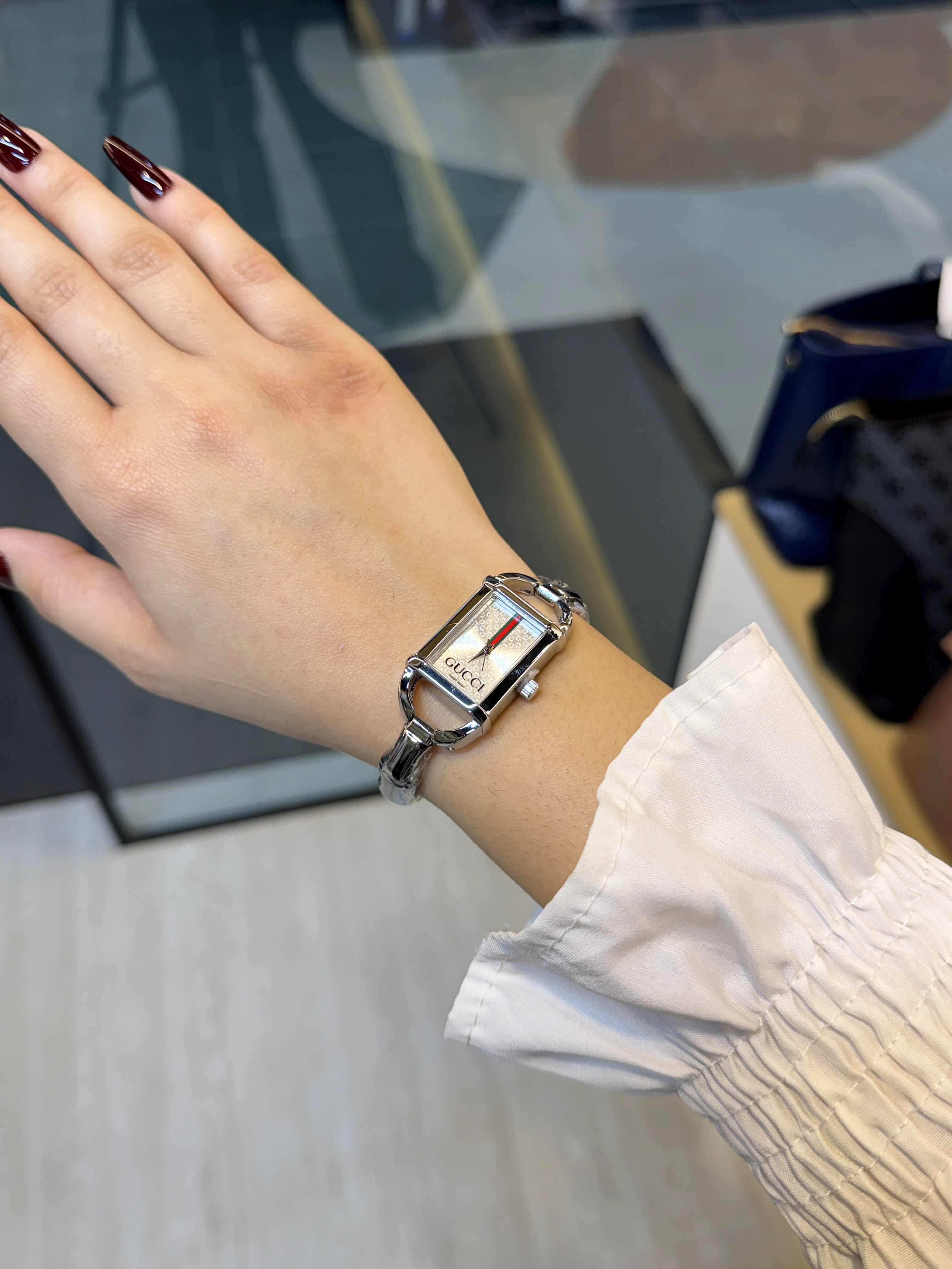 Premium Stainless Steel Watch GG-003 (White/Silver)