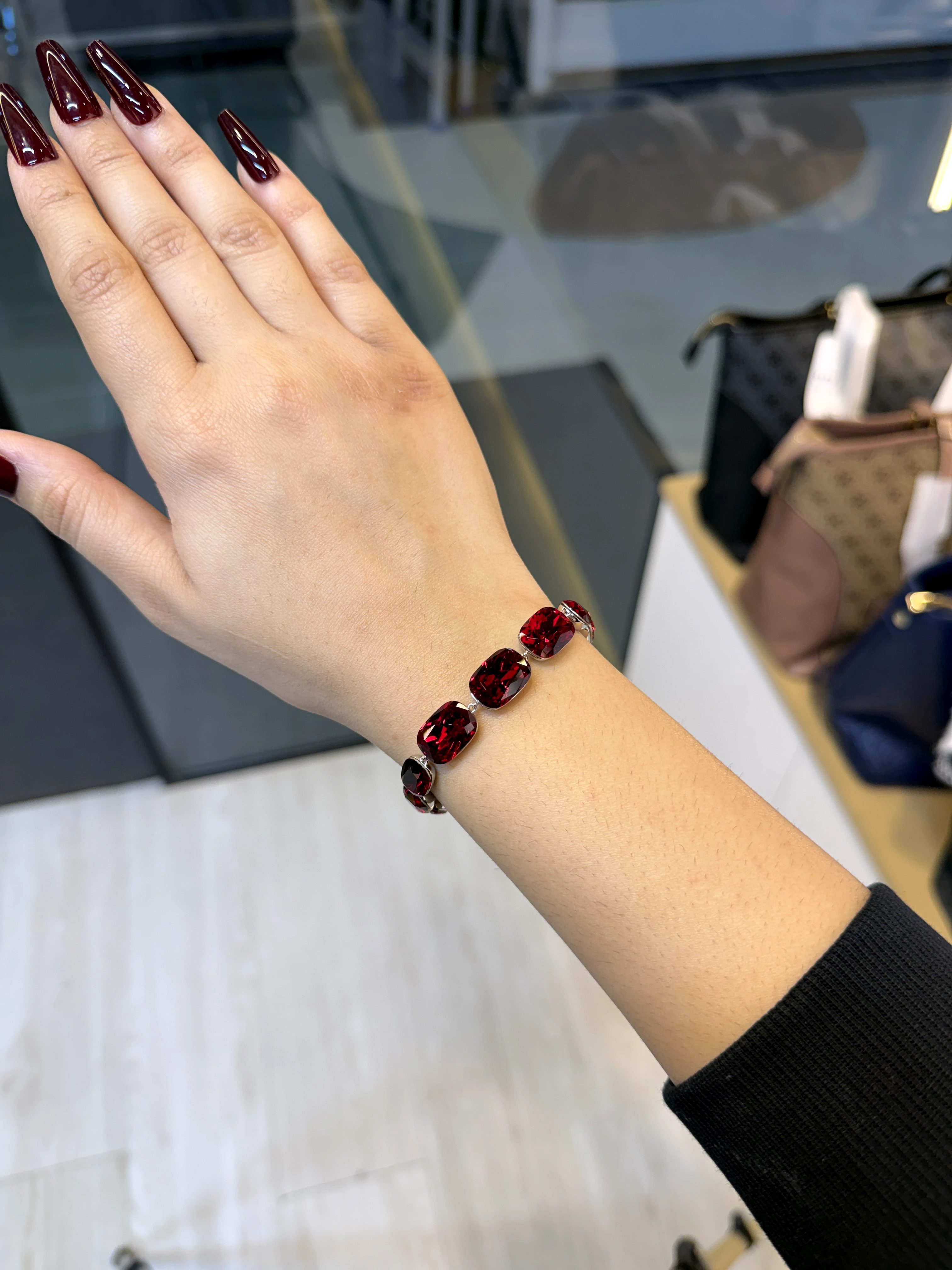 Premium Zircon Stone Bracelet - 9110823K006 (Ruby Red)